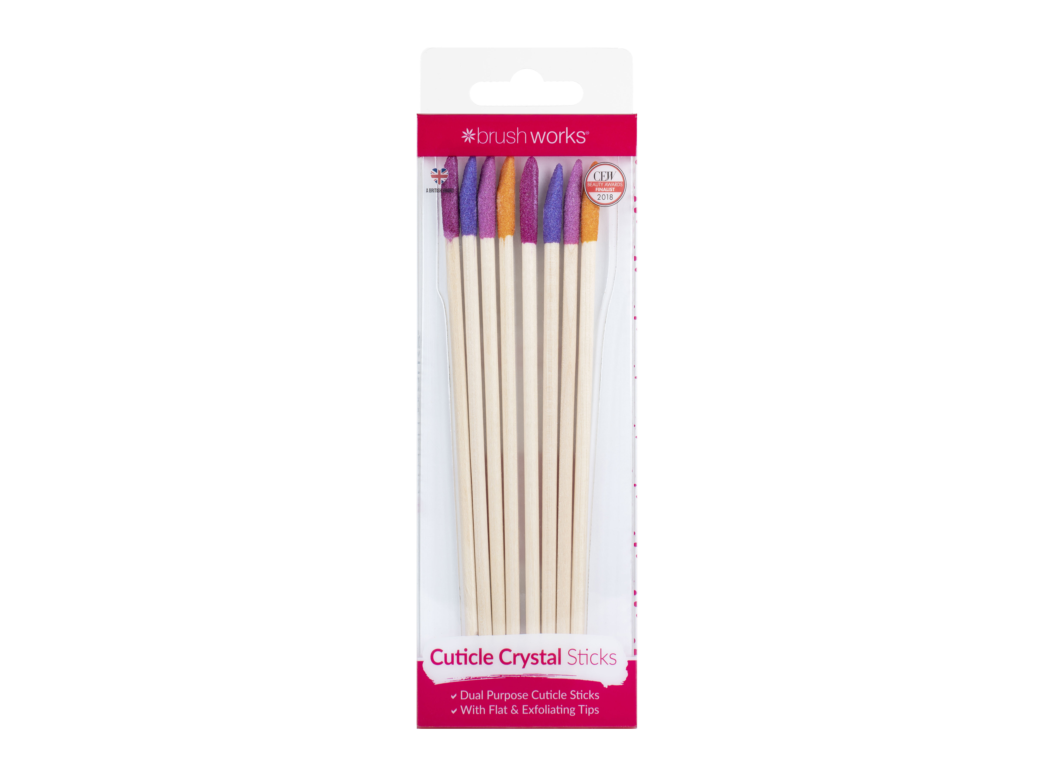 Brushworks Cuticle Crystal Sticks, 8 stk.