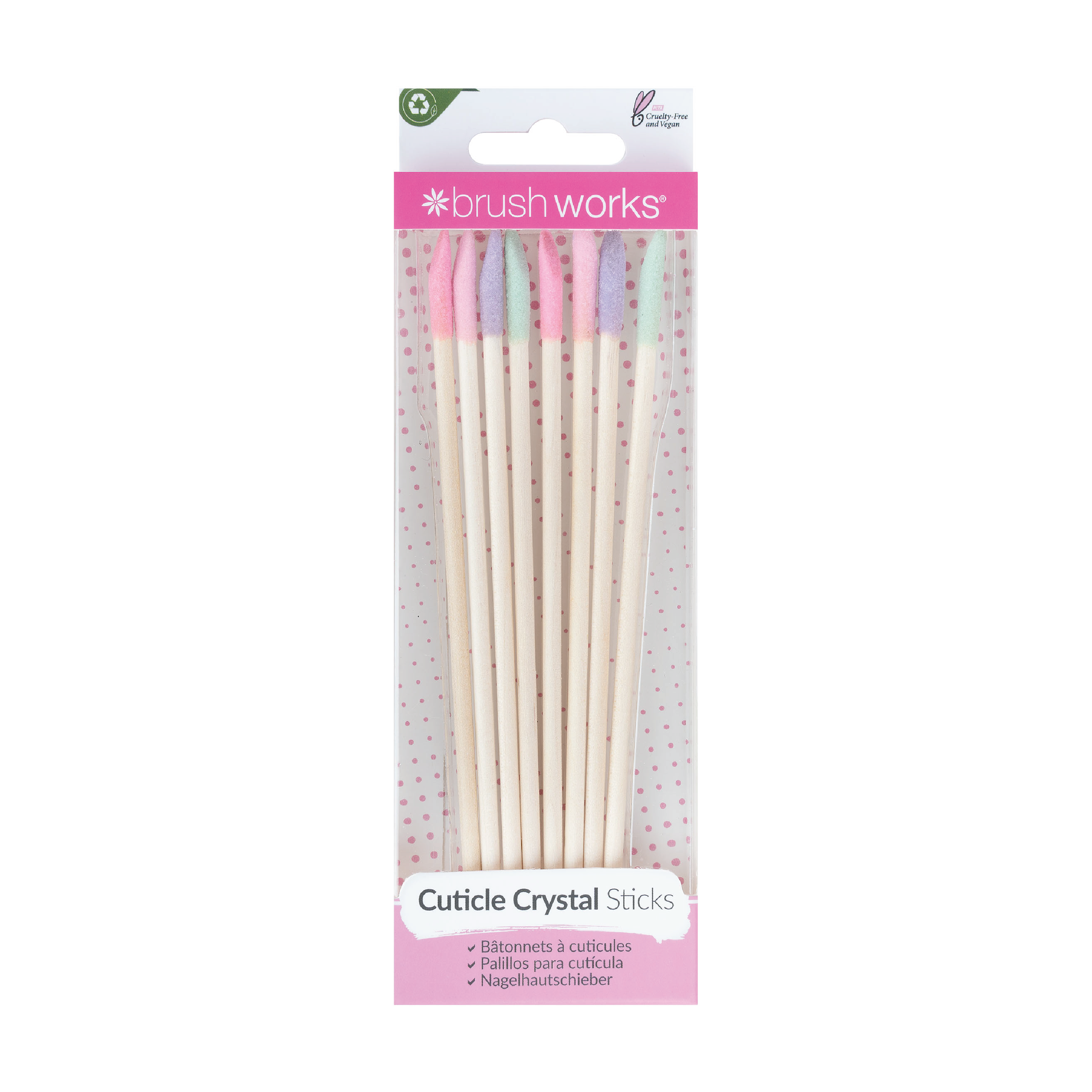 Brushworks Cuticlee Crystal Sticks, 8 stk.