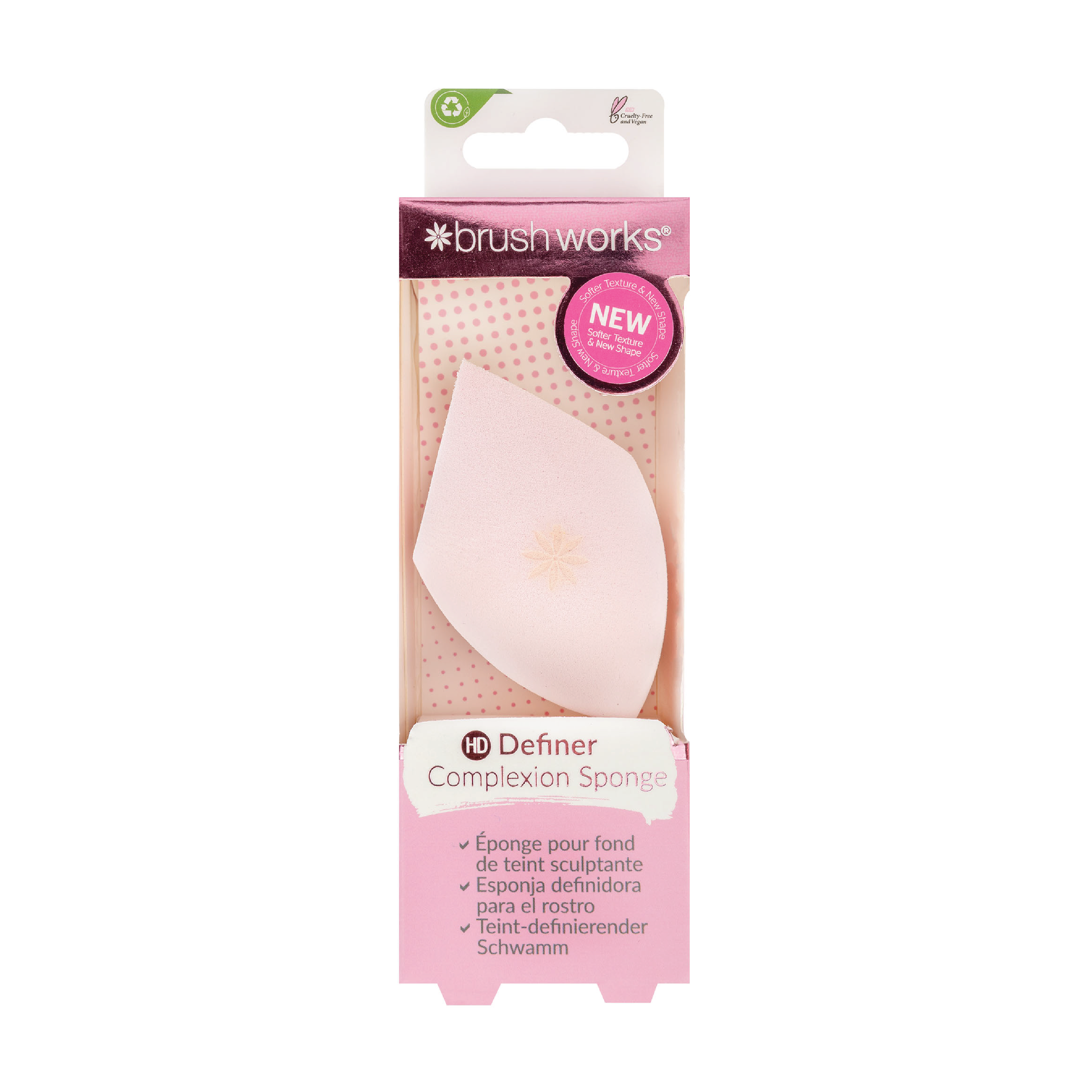 Brushworks HD Definer Complexion Sponge, Rosa, 1 stk.