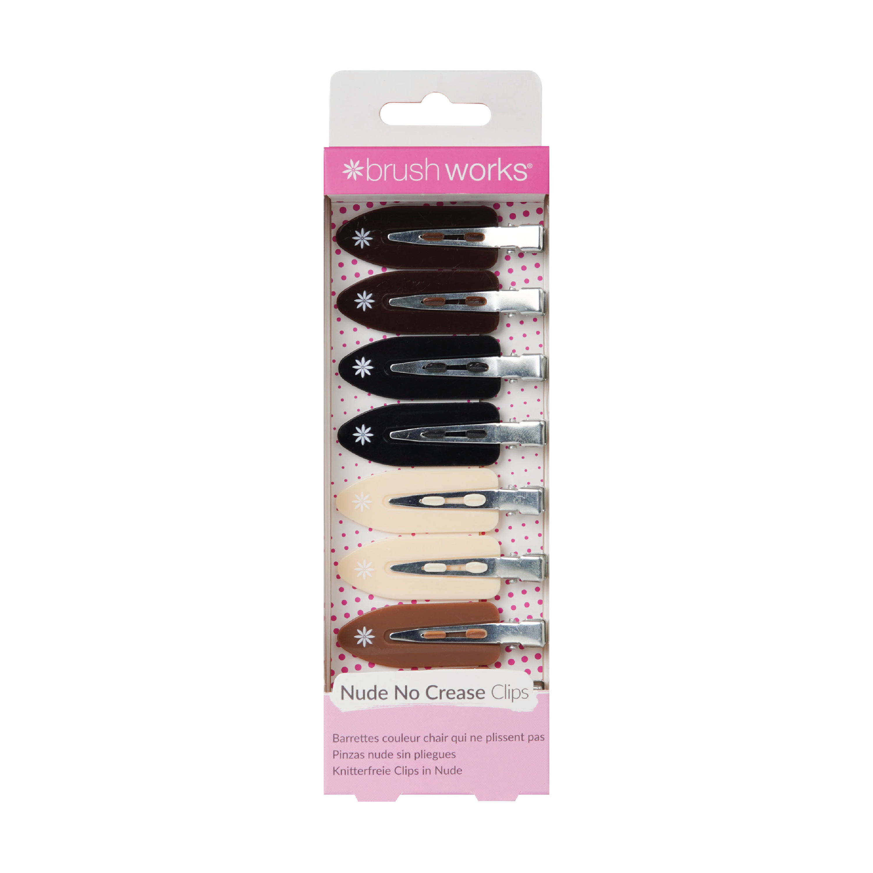 Brushworks Nude No Crease Hair Clips, 8 stk.