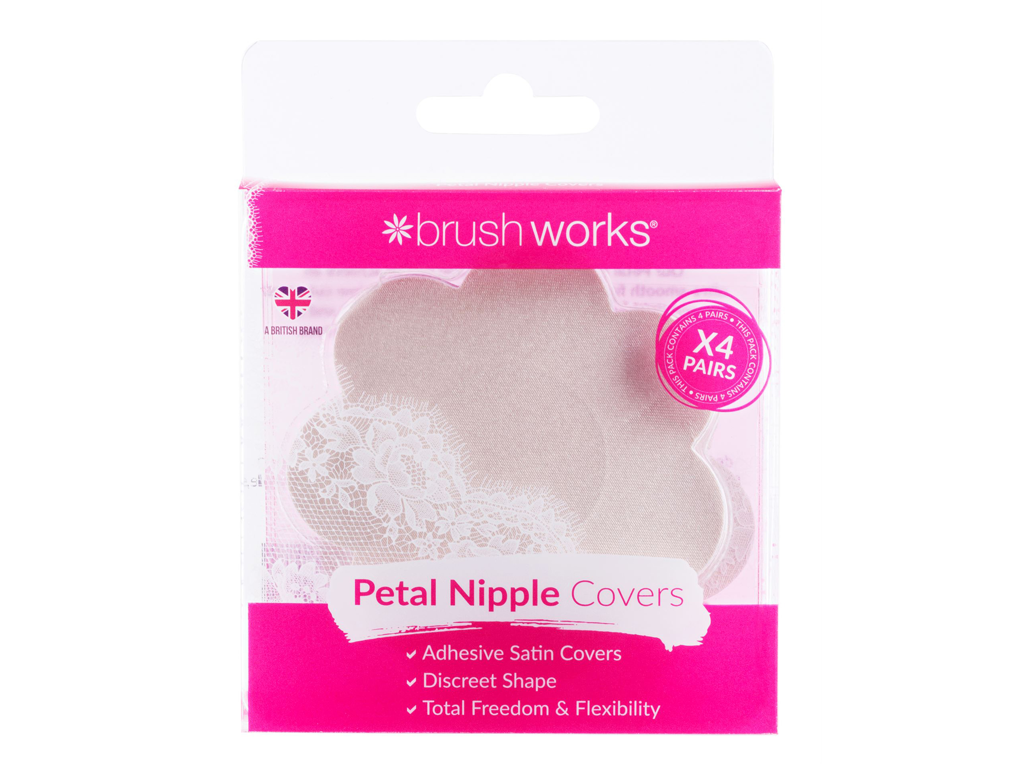 Brushworks Nude Petal Nipple Covers, 4 par