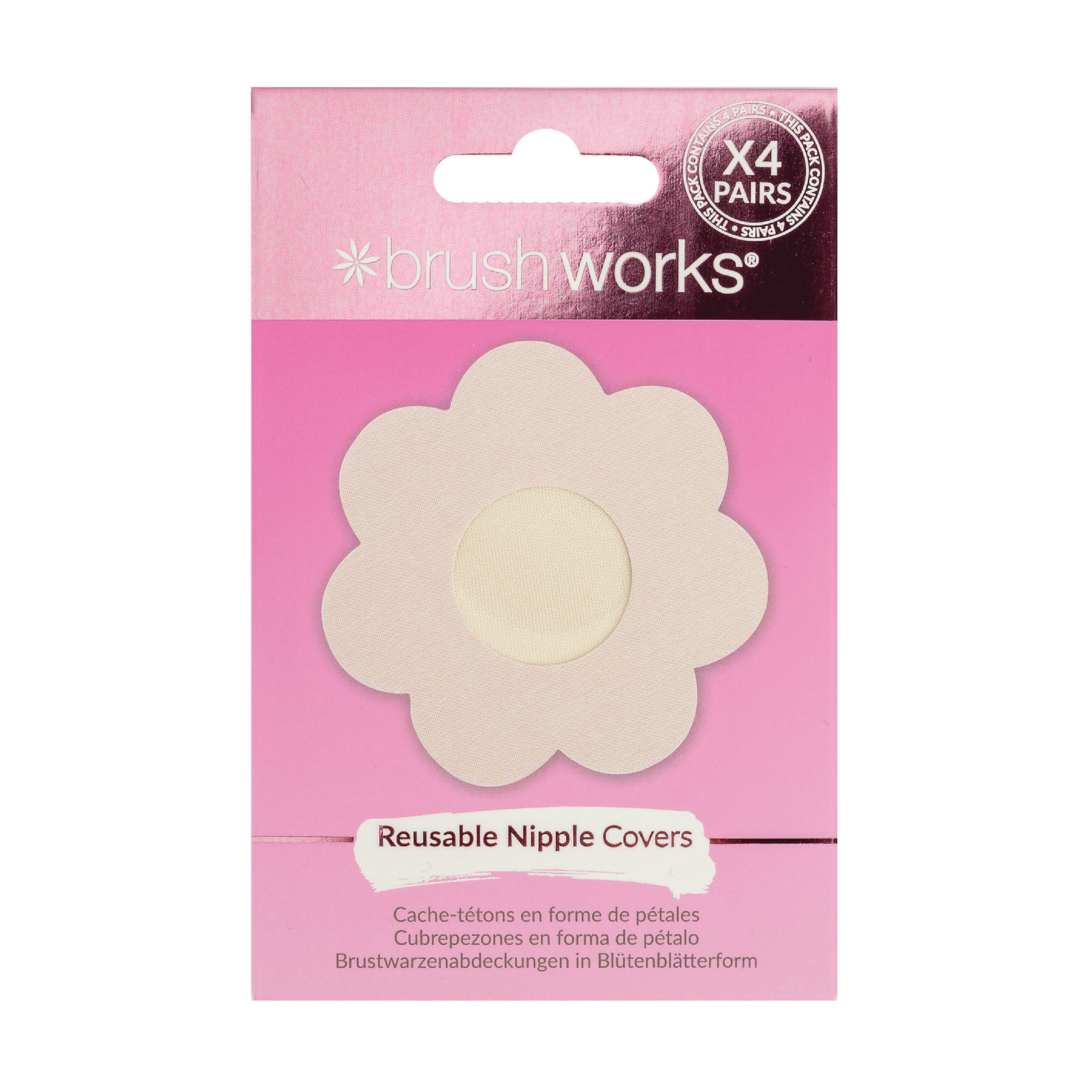 Brushworks Nude Petal Nipple Covers, 4 par