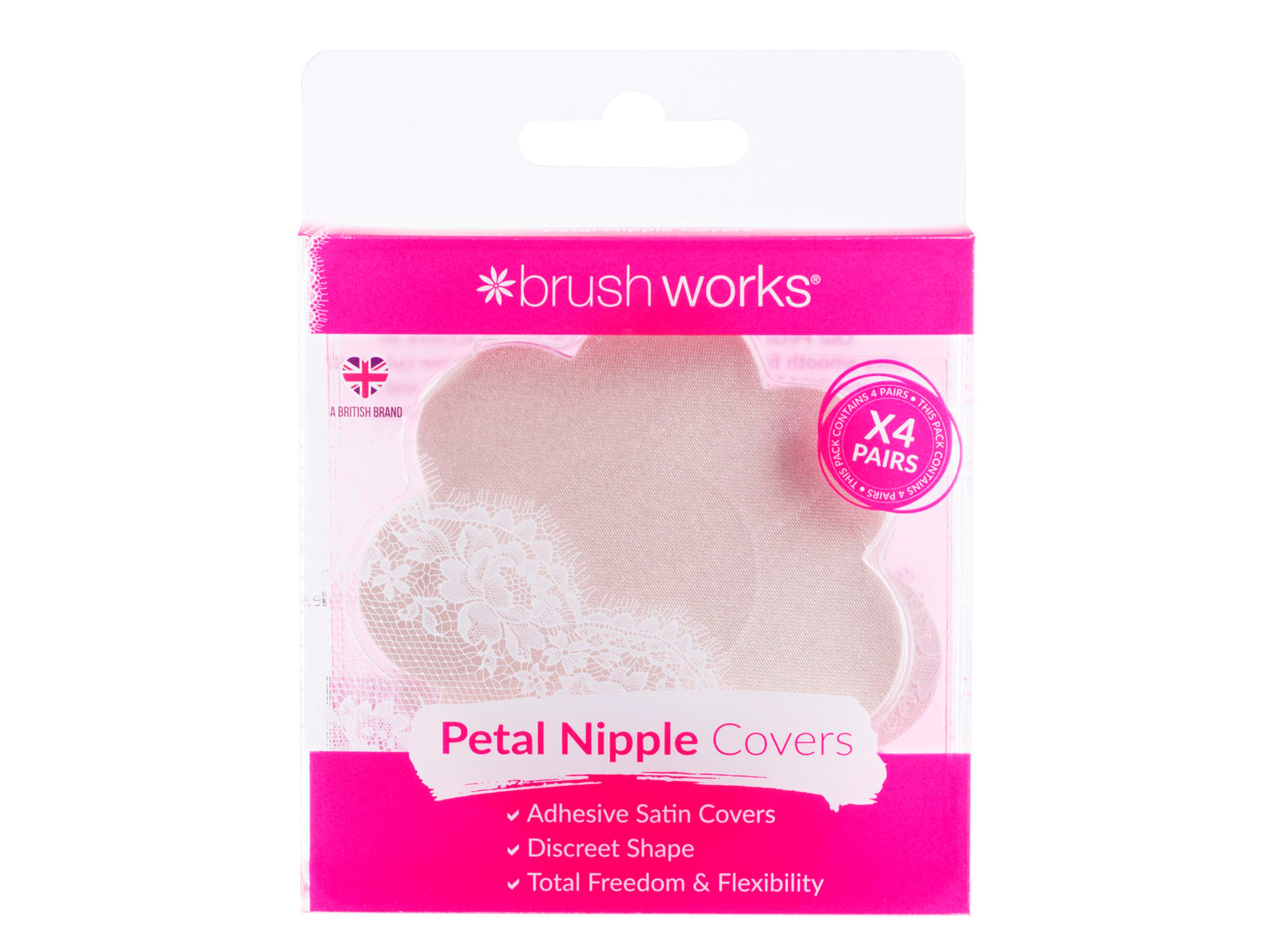 Brushworks Nude Petal Nipple Covers, 4 par