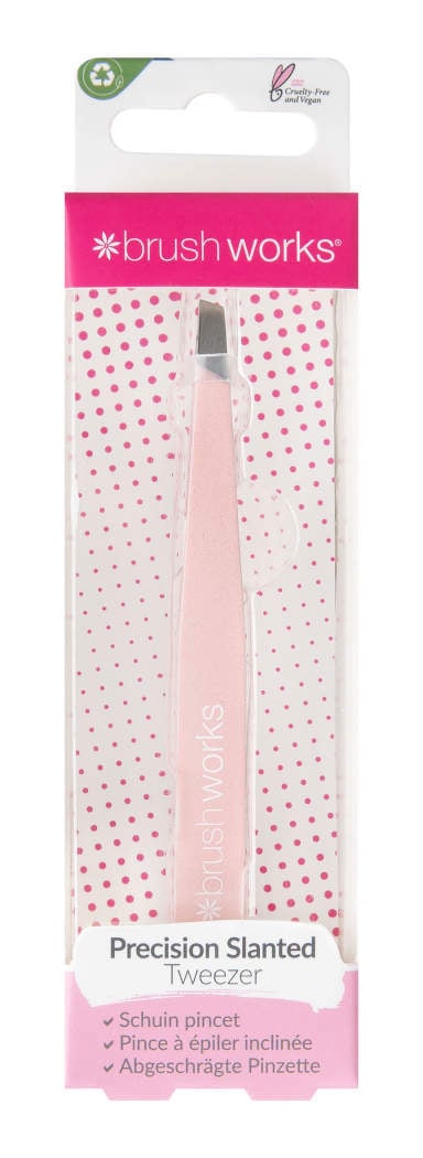 Brushworks Precision Slanted Tweezer, Rosa, 1 stk.