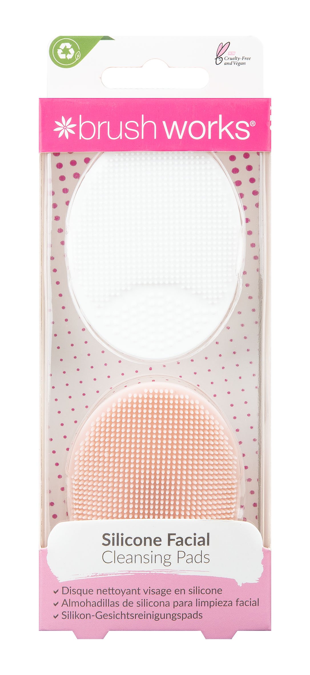 Brushworks Silicone Facial Cleansing Pads, 2 stk.