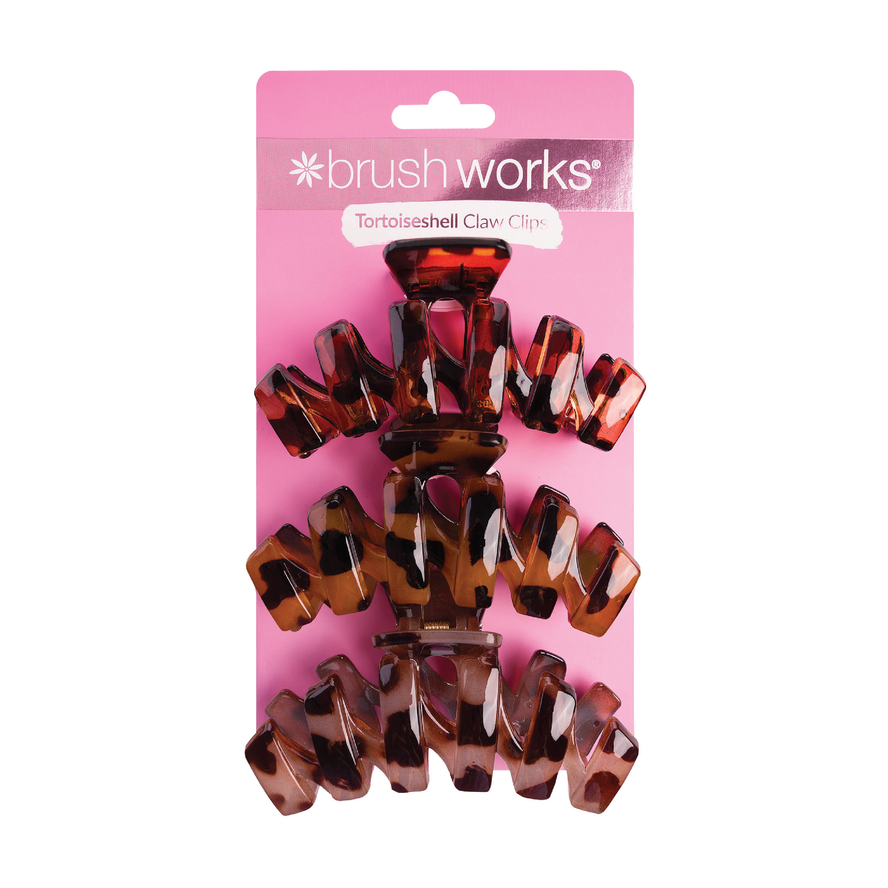 Brushworks Tortoiseshell Claw Clips, 3 stk.
