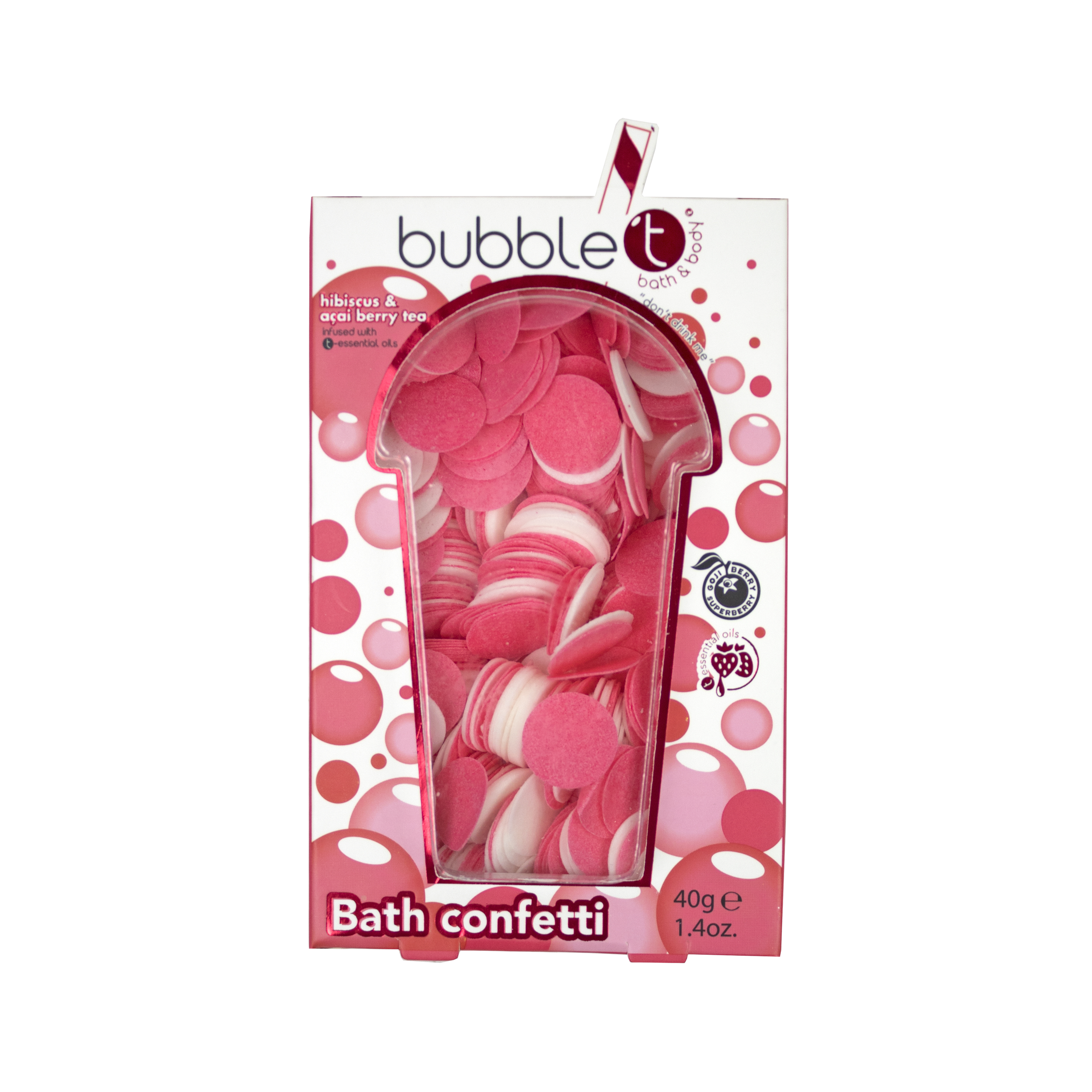 BubbleT Bath Confetti Hibiscus & Acai, Til barn