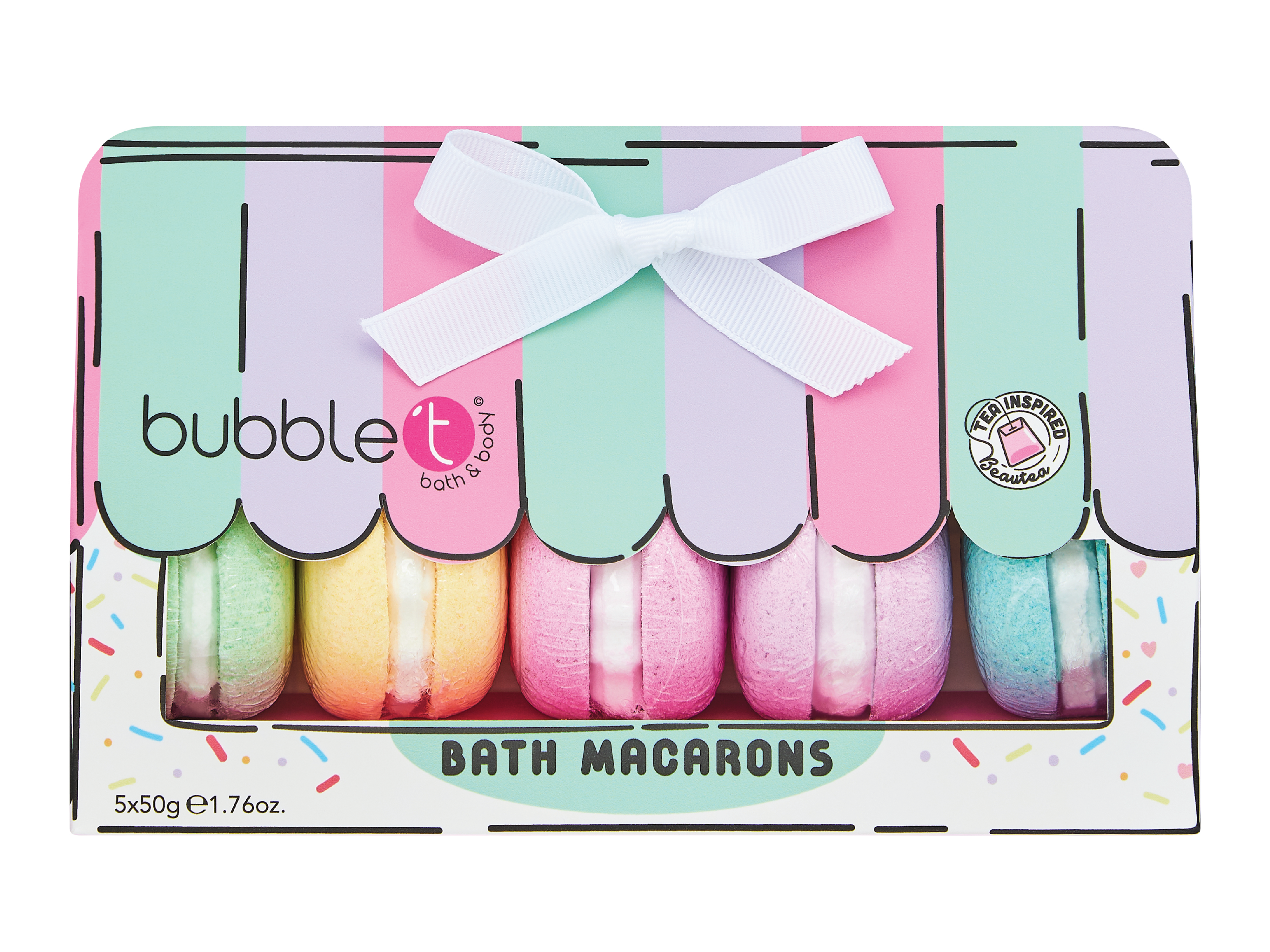 BubbleT Cartoon Macaron Bath Fizzer Set, 1 sett
