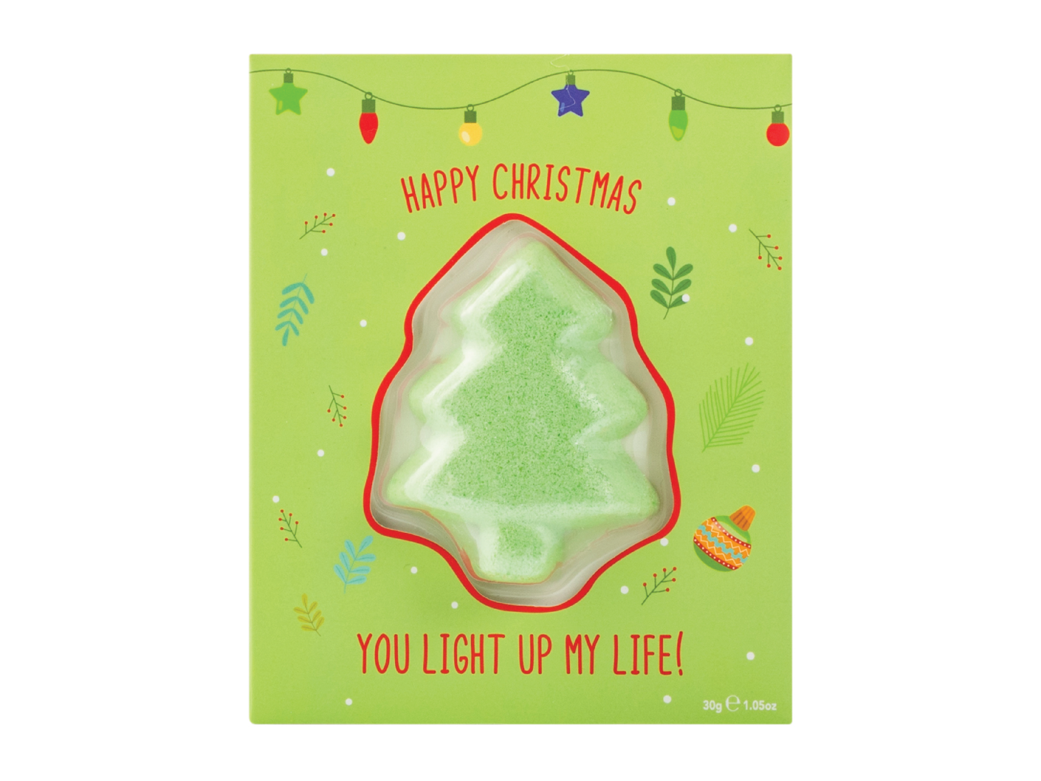 BubbleT Christmas Tree Fizzer Card "You Light Up My Life", 1 stk