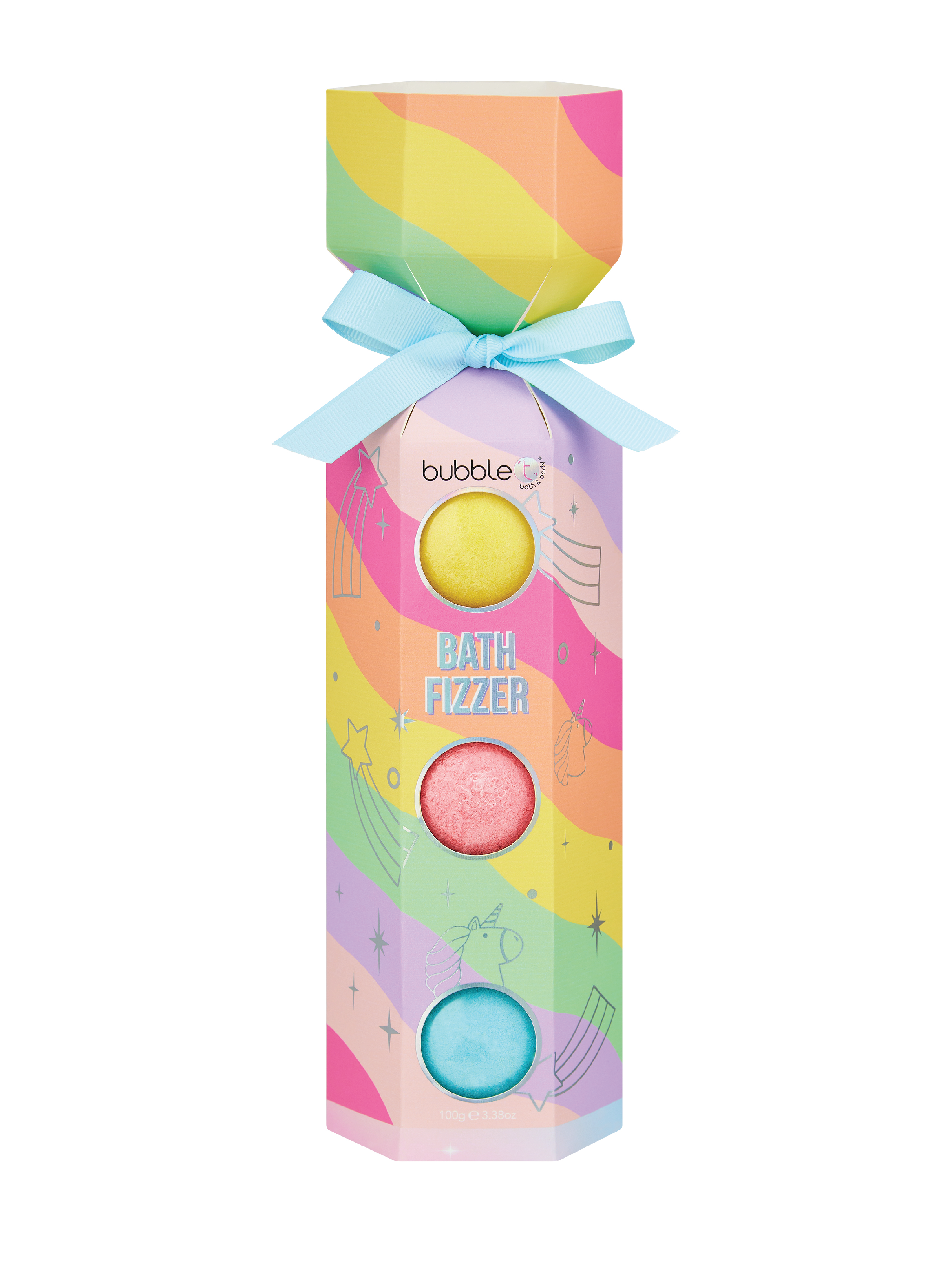 BubbleT Rainbow Bath Fizzer Cracker, 1 sett