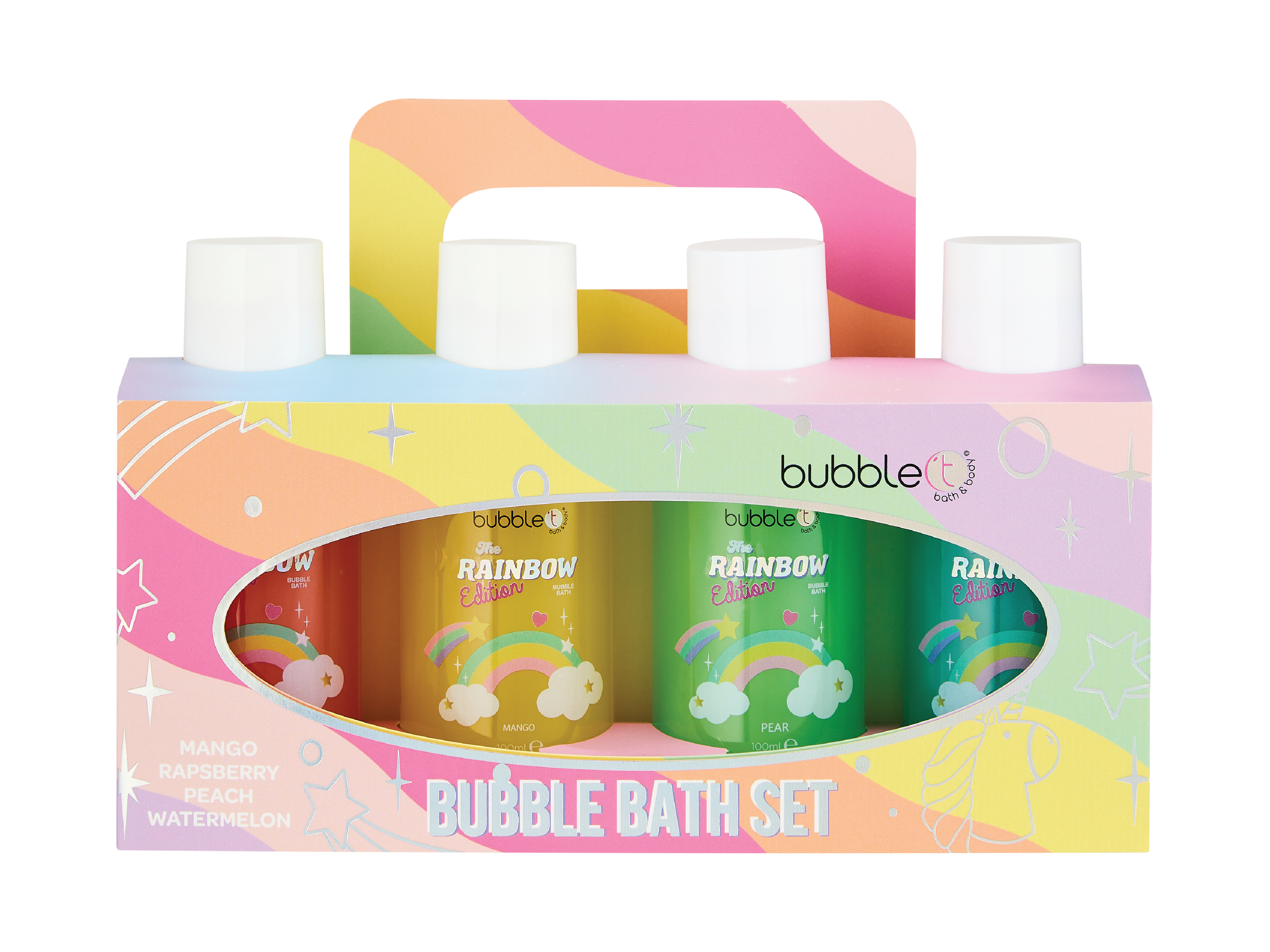 BubbleT Rainbow Bubble Bath Set, 1 sett