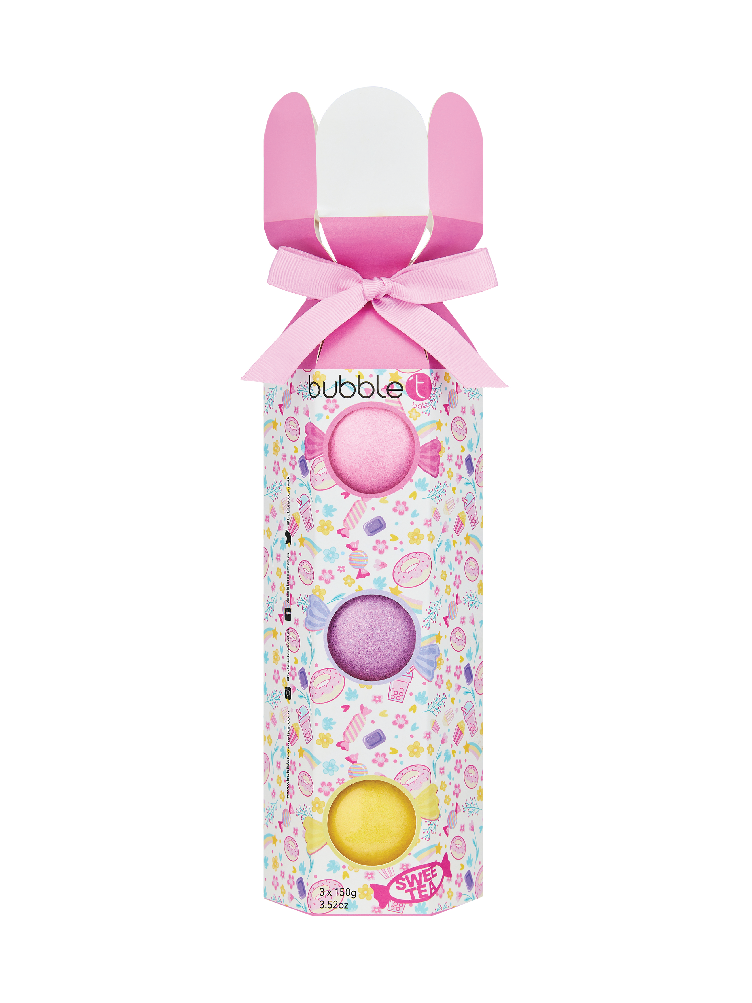 BubbleT Sweetea Bath Fizzer Cracker, 1 sett