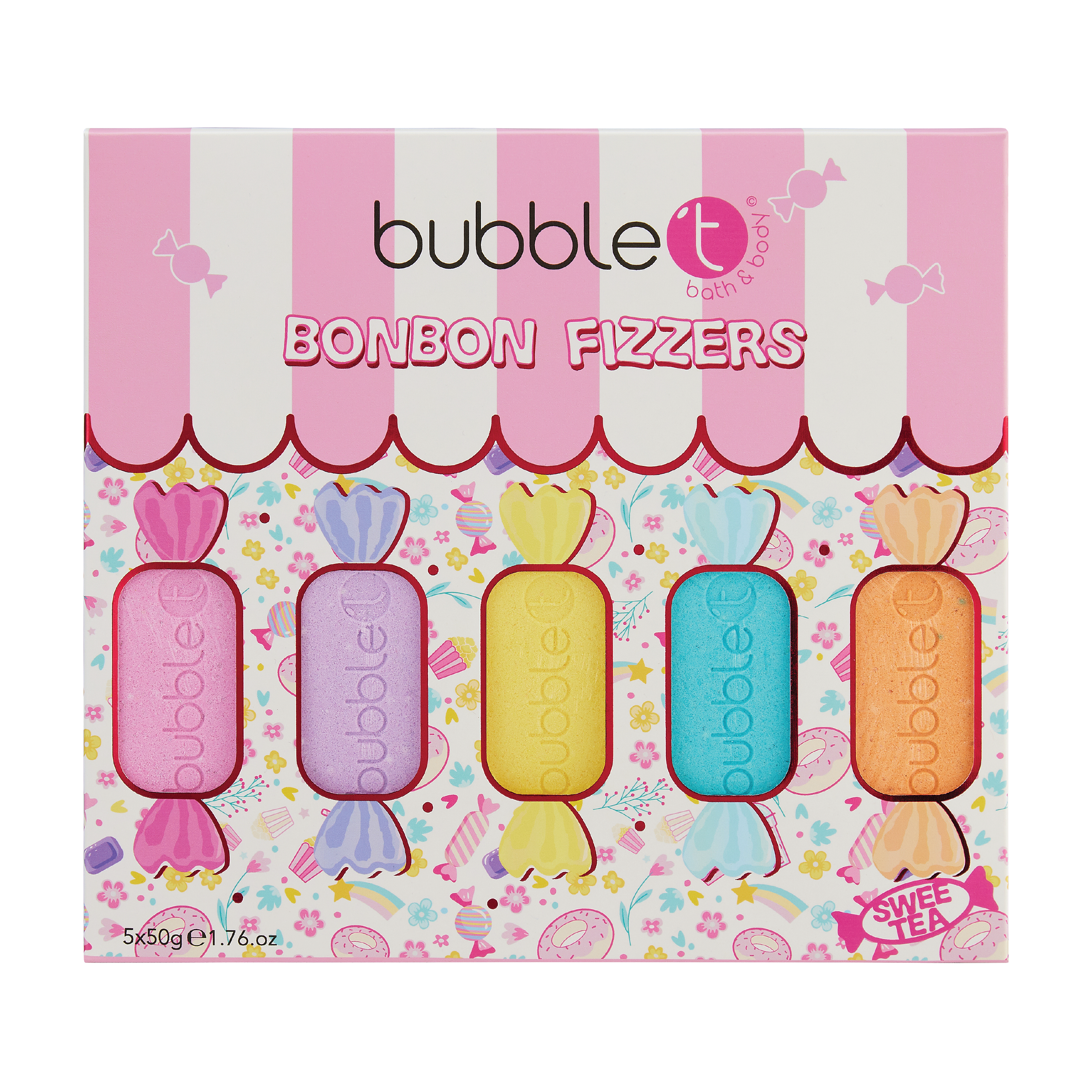 BubbleT Sweetea Bonbon Bath Fizzer Set, 1 sett