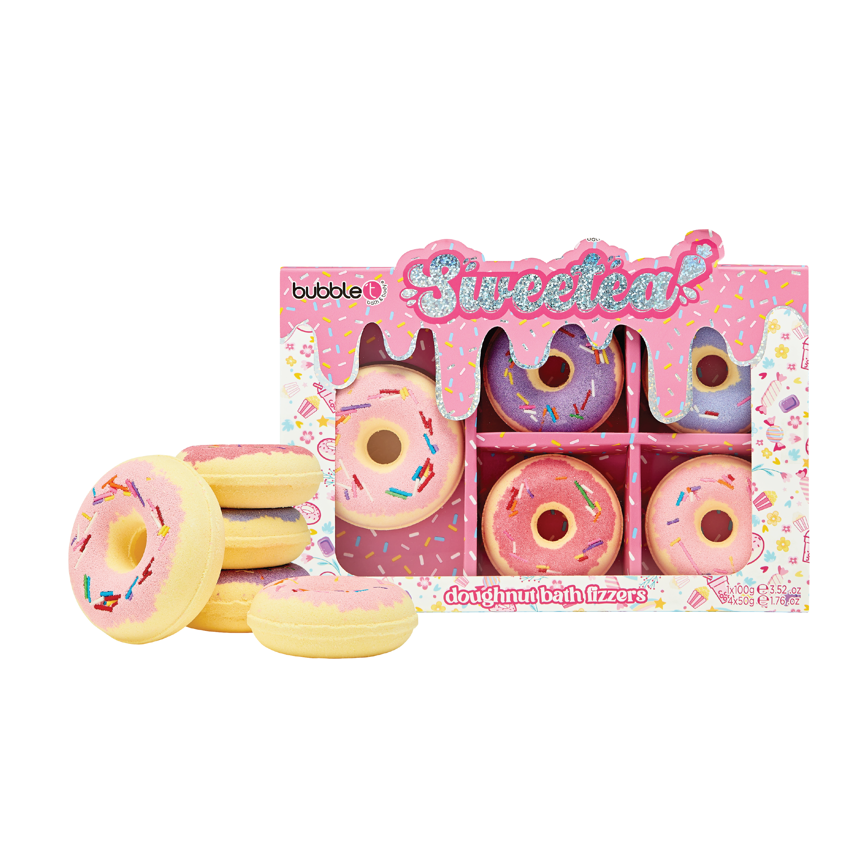 BubbleT Sweetea Donut Bath Fizzer Set, 1 sett