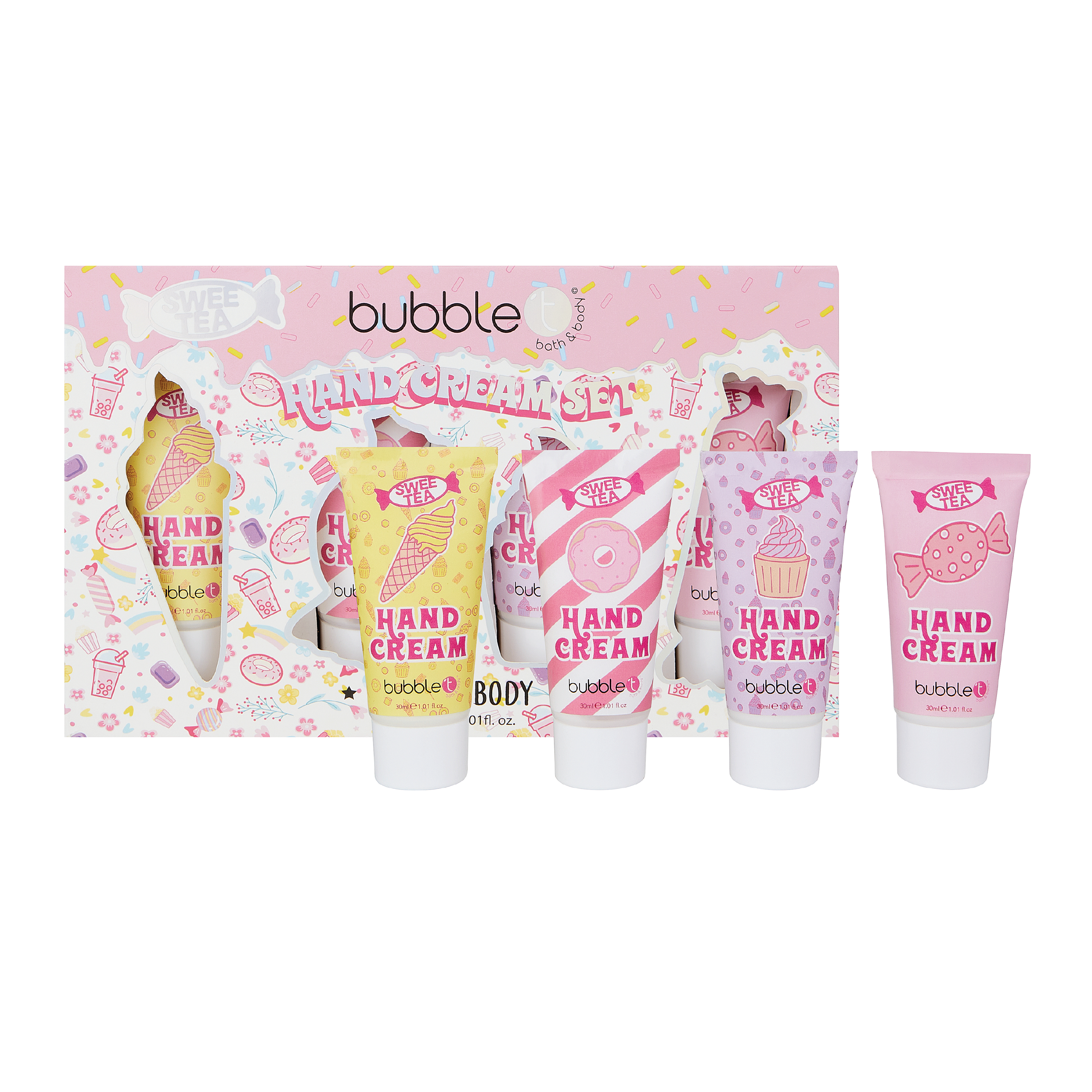 BubbleT Sweetea Hand Cream Set, 4 x 30 ml