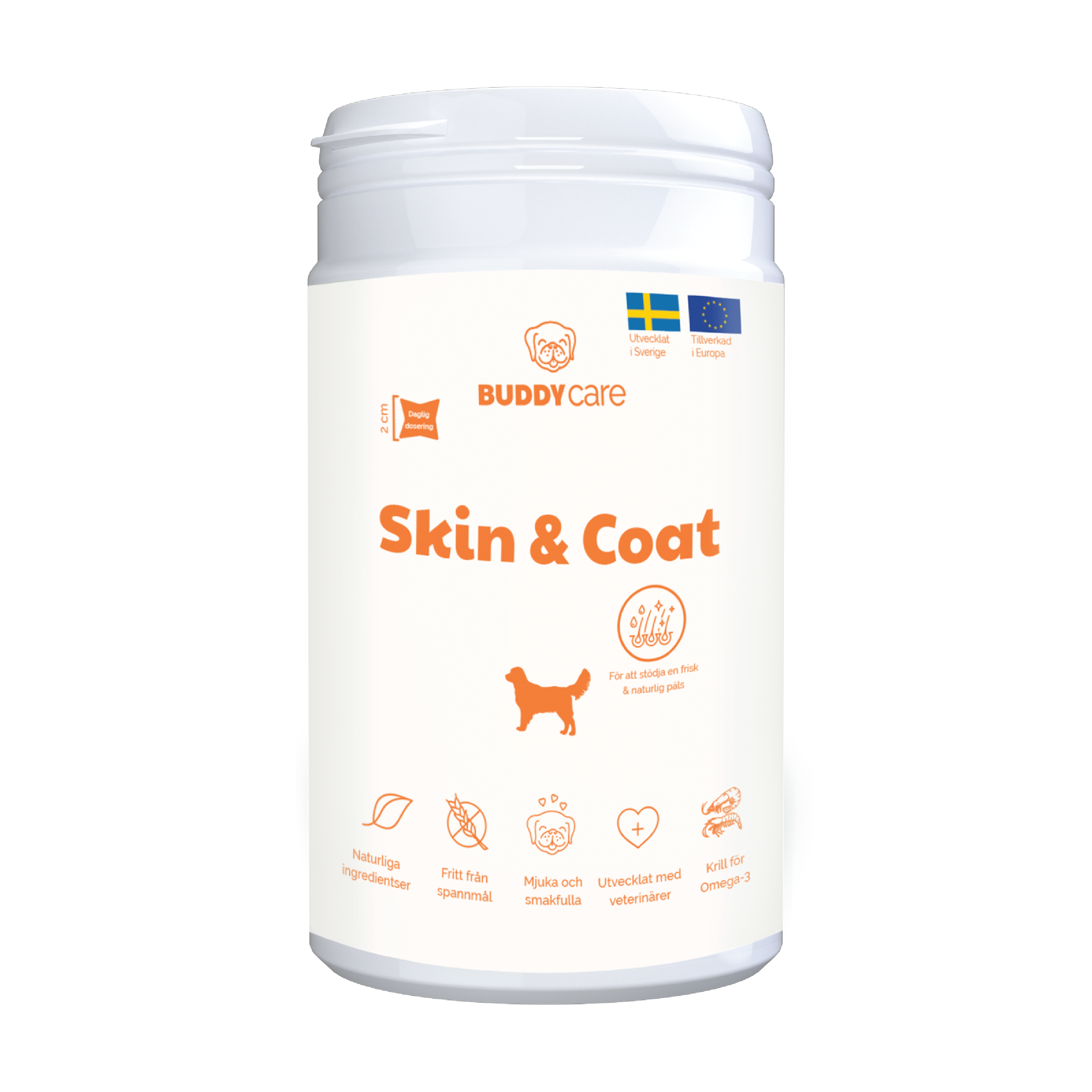 Buddy Pet Foods Skin & Coat Kosttilskudd til hund, 150 g