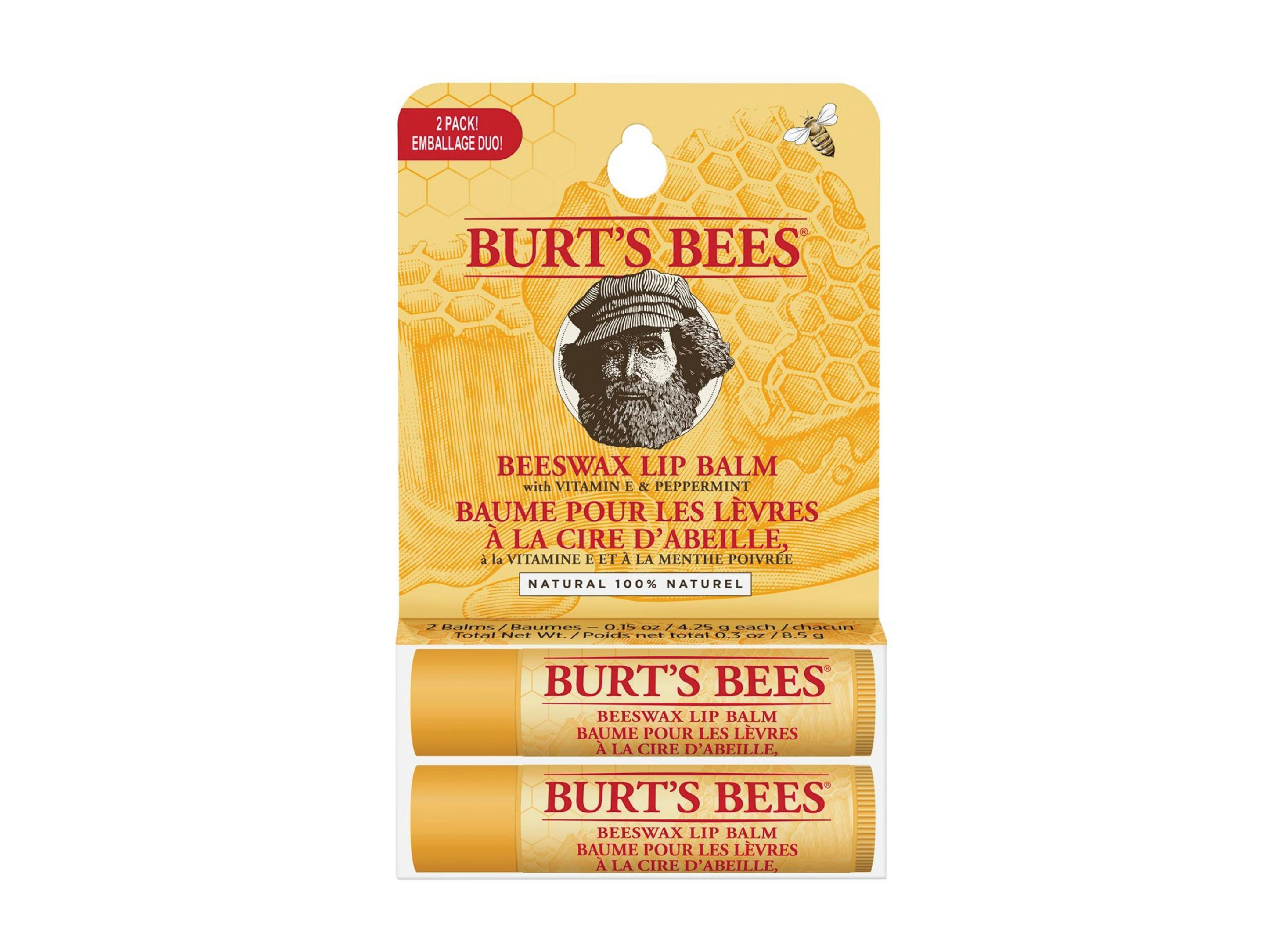 Burt's Bees Lip Balm Beeswax Twin Pack, 2x4,25 gram