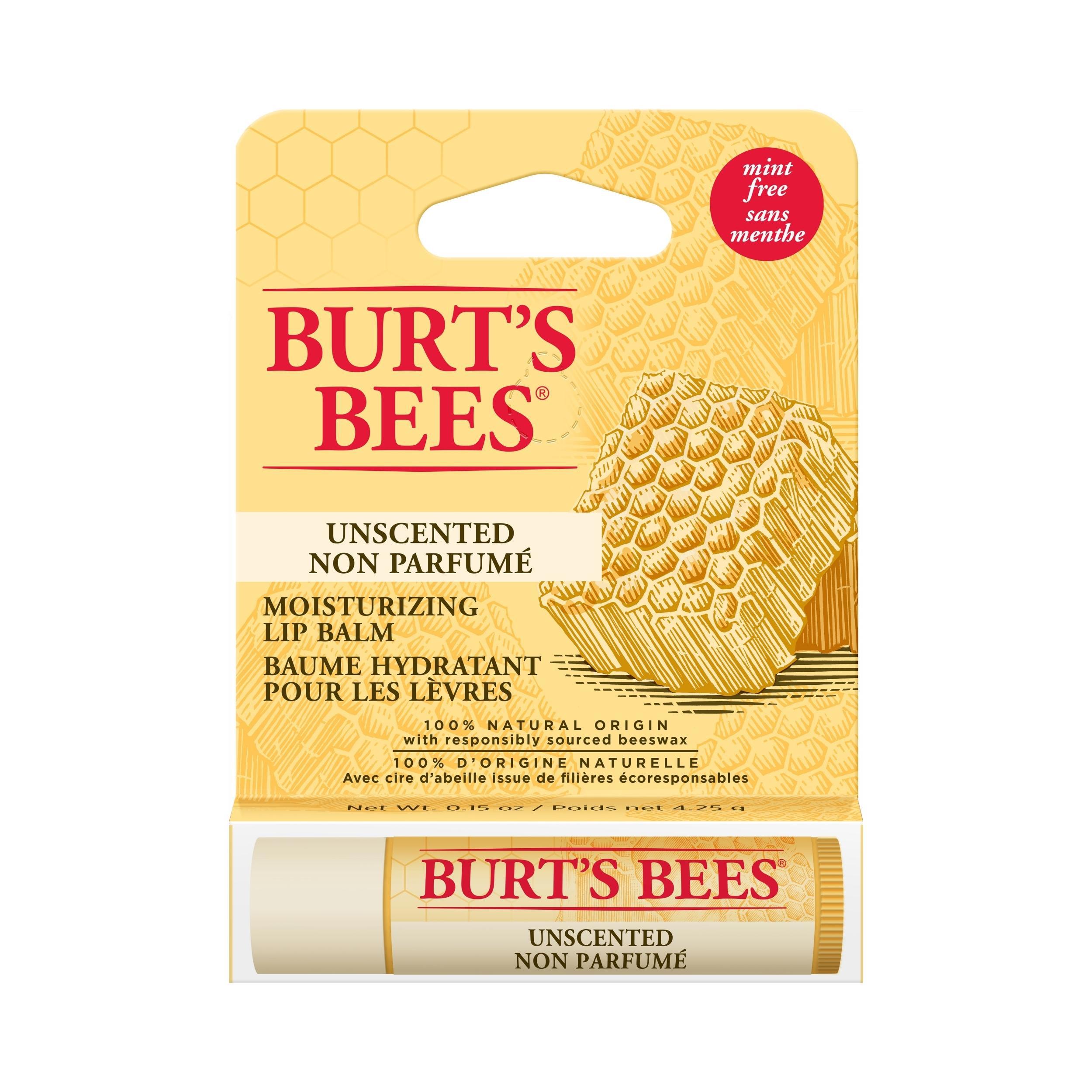Burt's Bees Unscented Lip Balm, 4,25 g Lepper Farmasiet.no