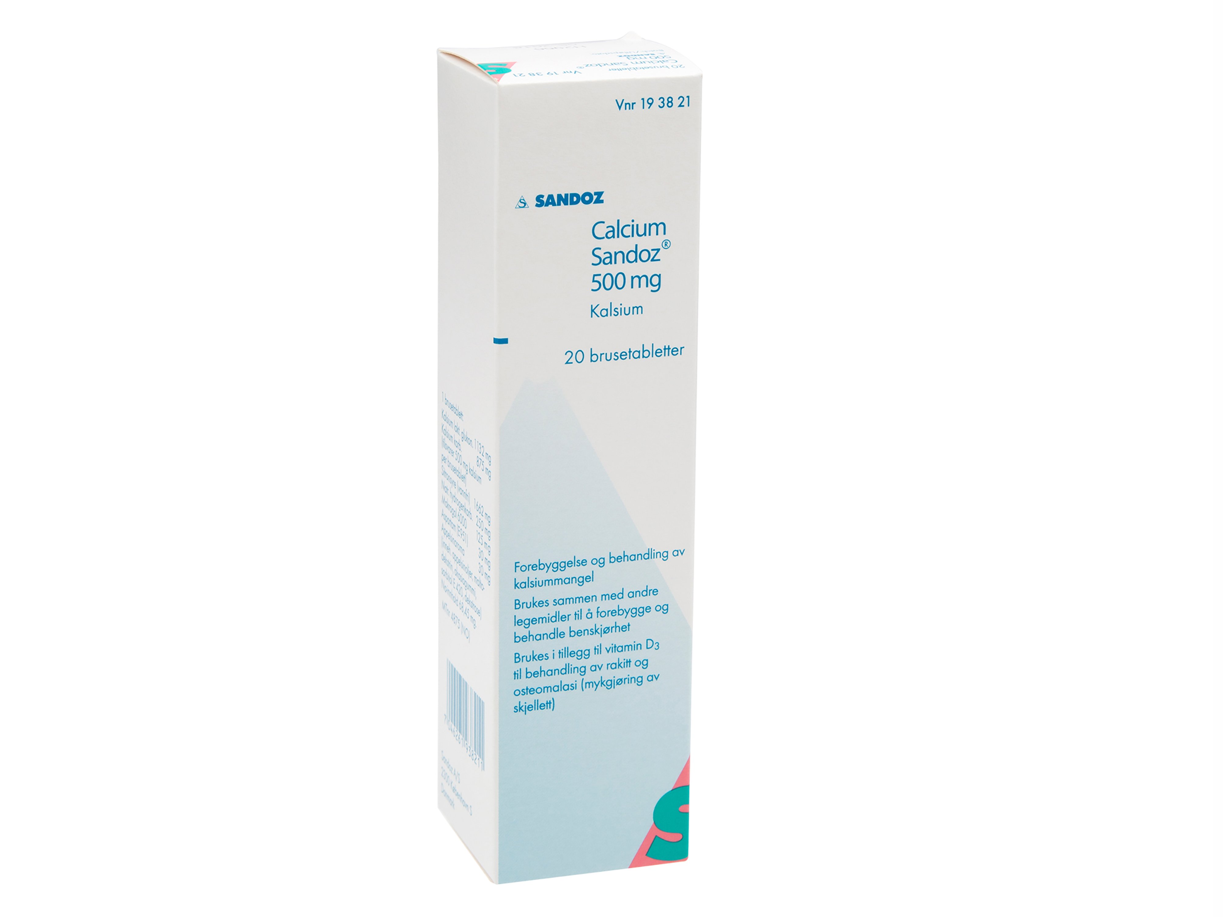 Calcium-Sandoz Brusetabletter 500mg, 20 stk.