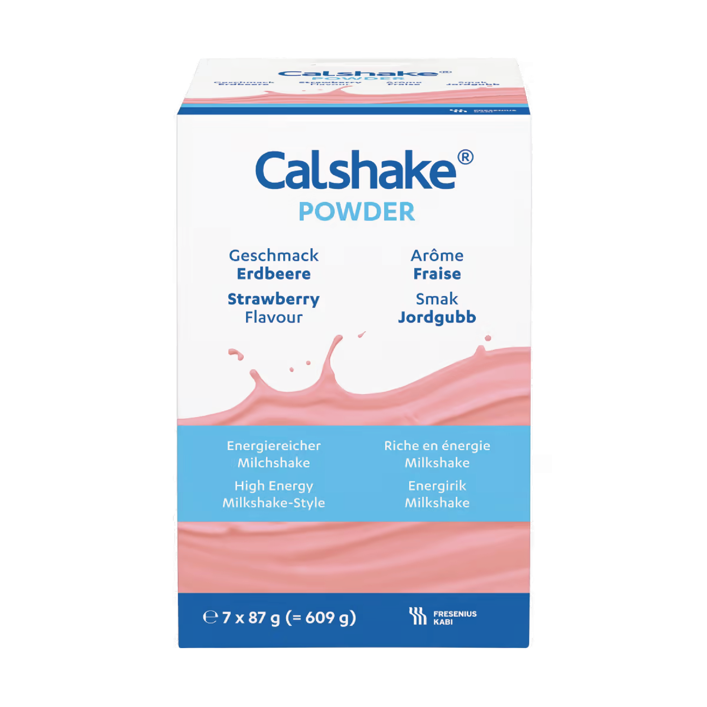 Calshake Pulver, Jordbær, 7x87 g