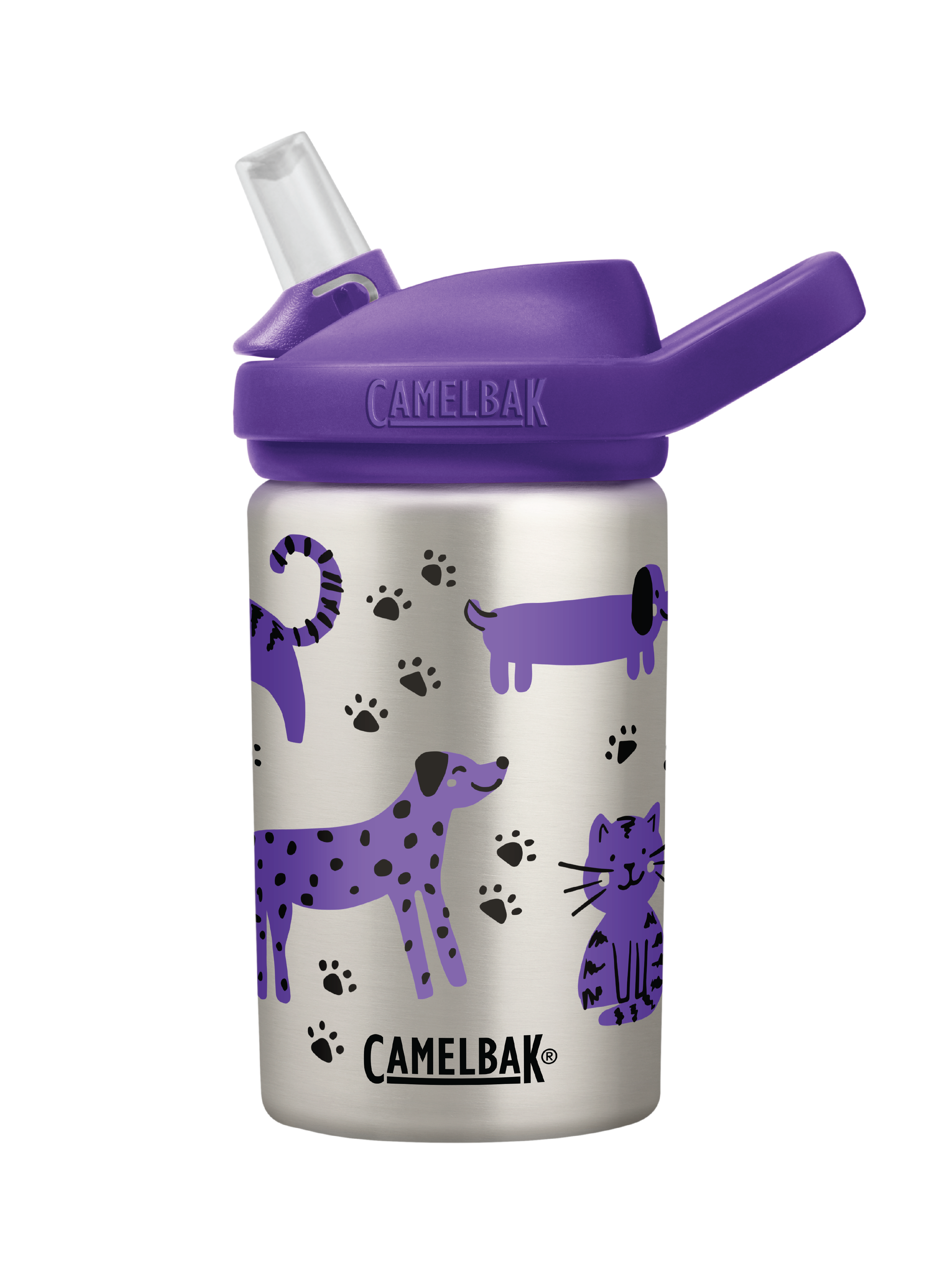 Camelbak Drikkeflaske Eddy+ Kids Singel SST 0,4 liter, Katter & hunder, 1 stk.