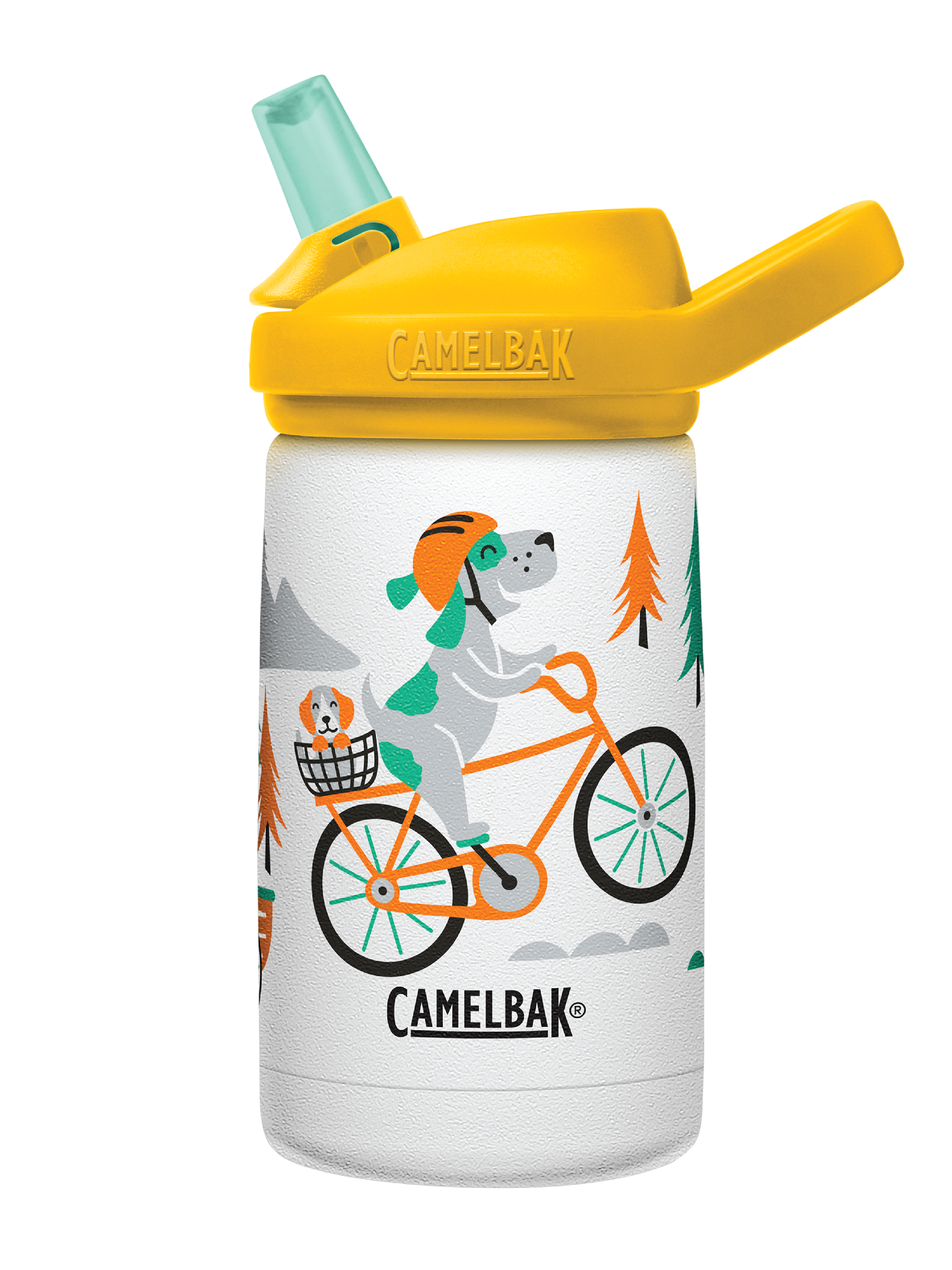 Camelbak Eddy+ Kids Insulated Drikkeflaske, Biking Dogs, 0,35 L