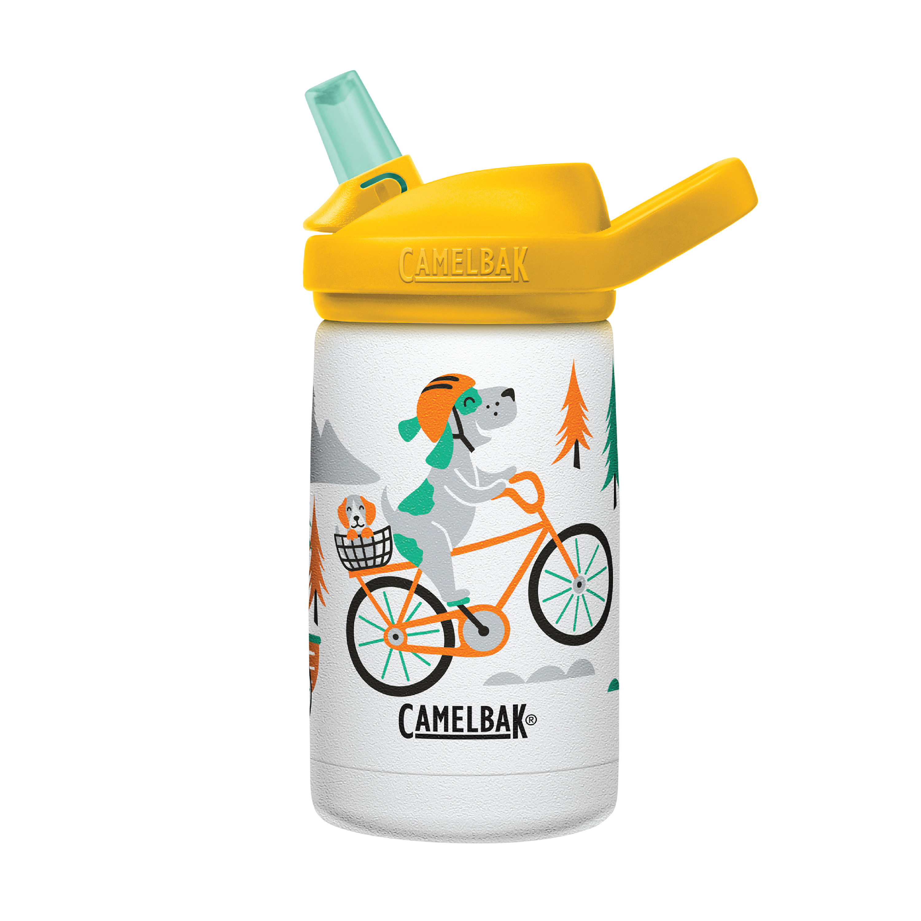 Camelbak Eddy+ Kids Insulated Drikkeflaske, Biking Dogs, 0,35 L