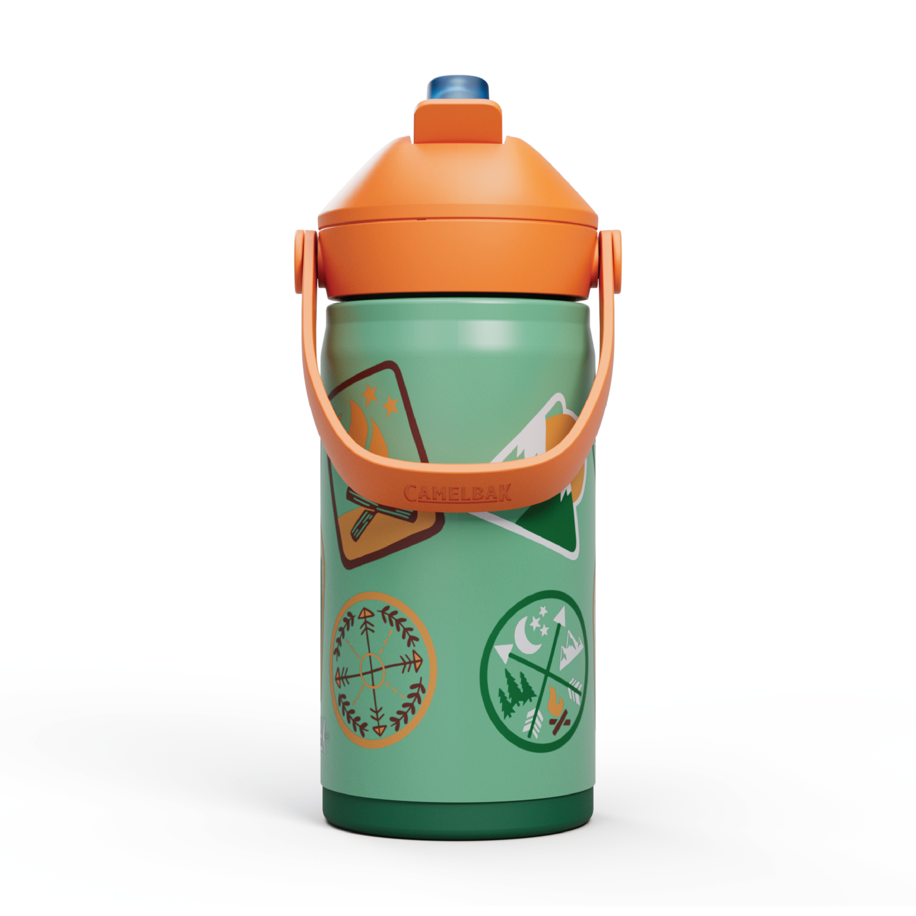 Camelbak Thrive Flip Straw Kids VSS Drikkeflaske, Camp Badges, 0,35 L