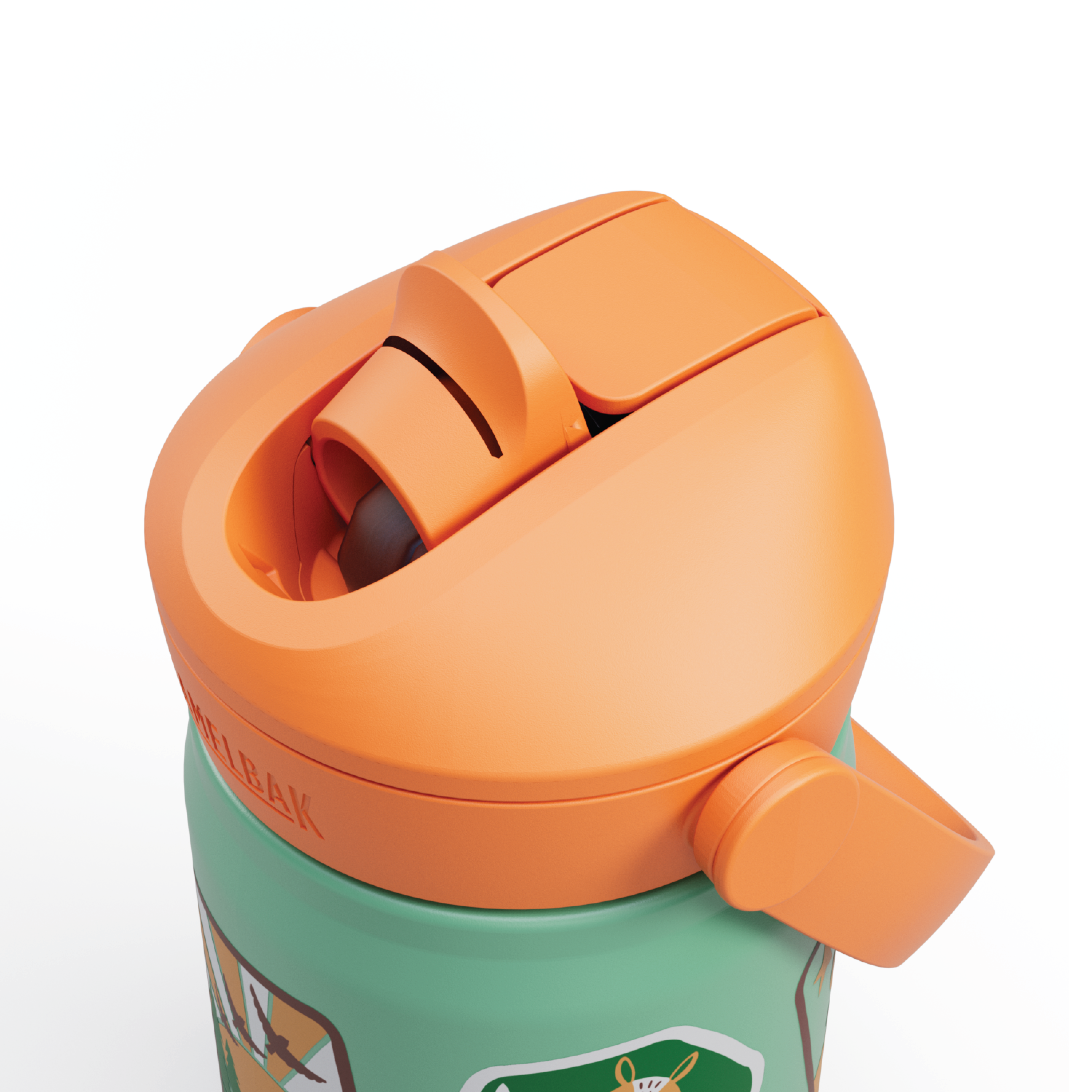 Camelbak Thrive Flip Straw Kids VSS Drikkeflaske, Camp Badges, 0,35 L