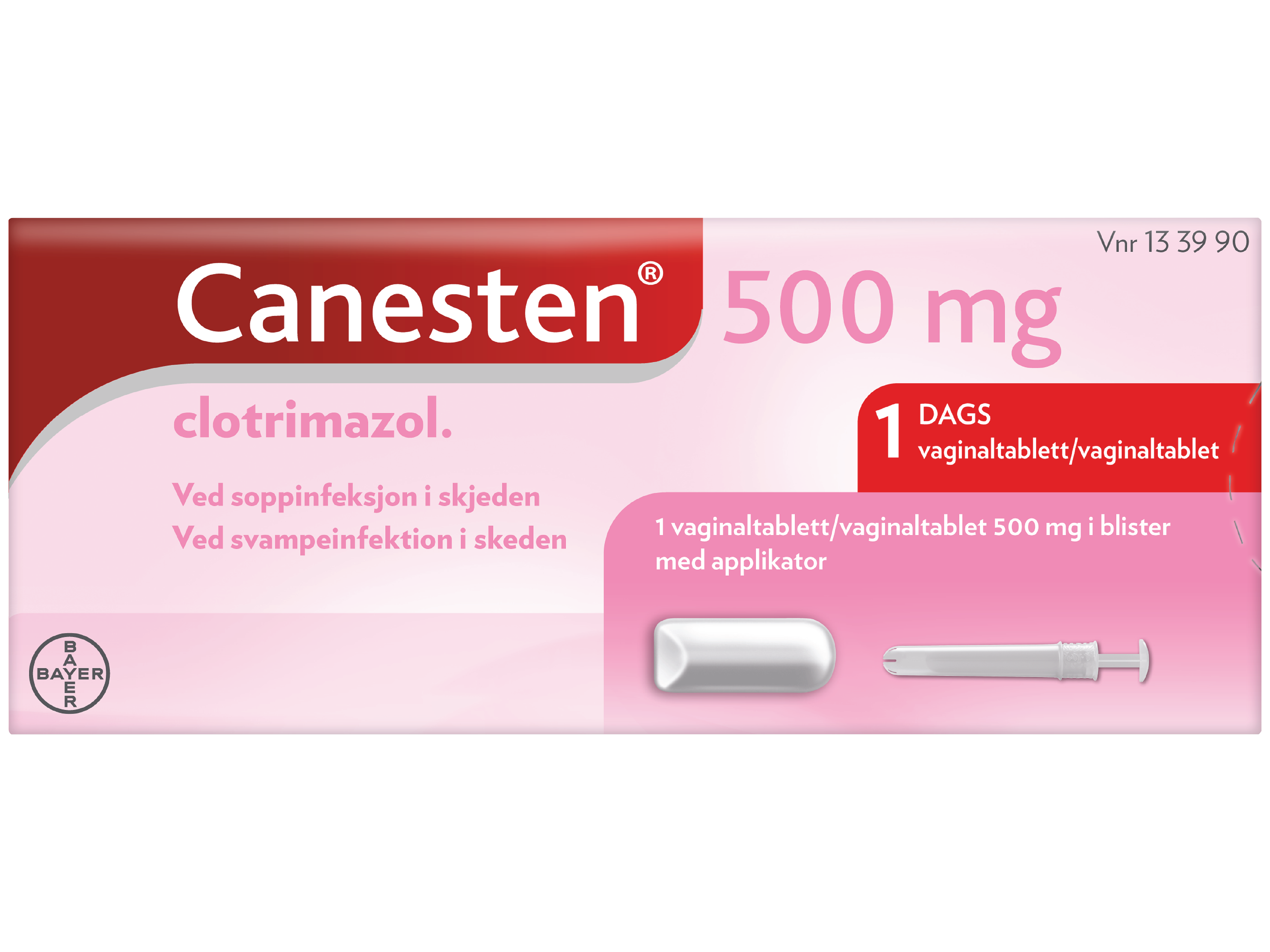 Canesten 500 mg vaginaltablett, 1 stk.