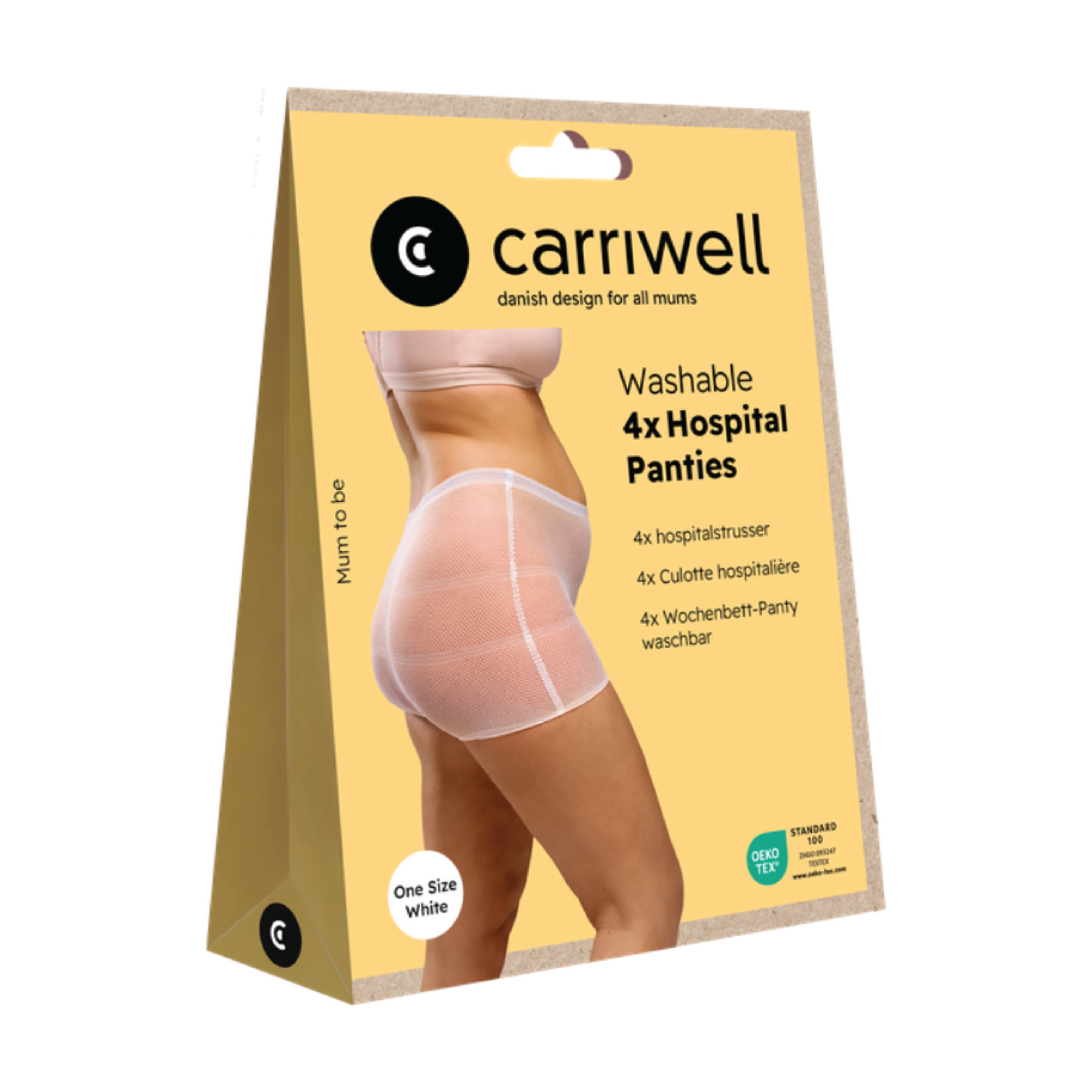 Carriwell Washable Hospital Panties, Onesize, hvit, 4 stk.