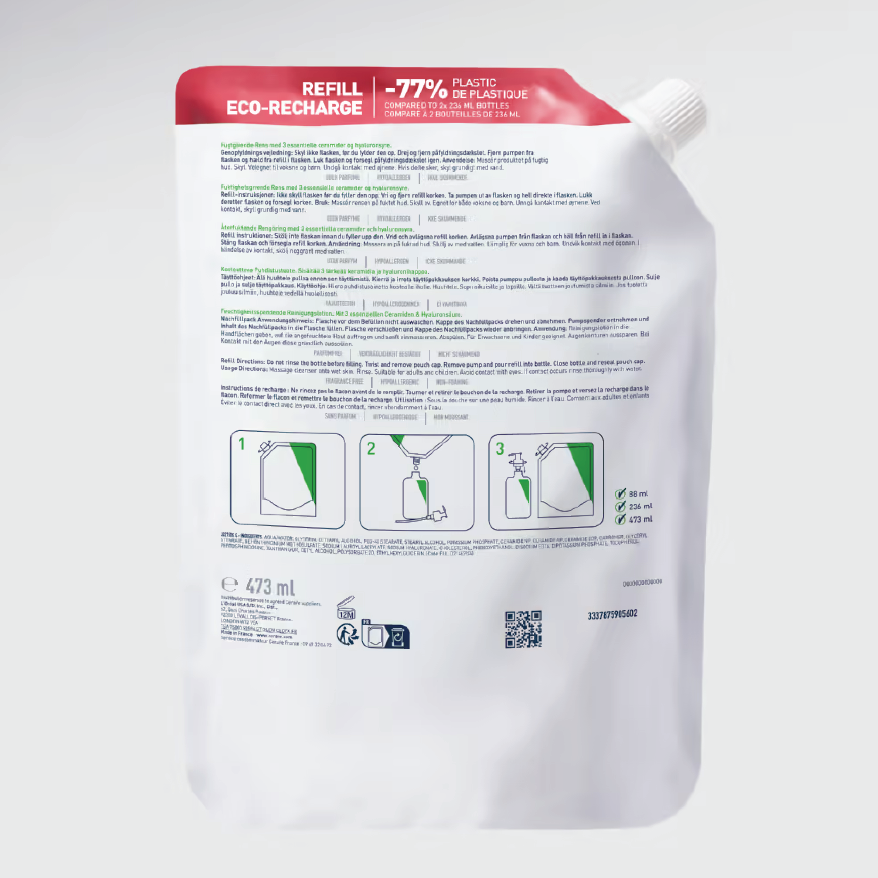 CeraVe Hydrating Cleanser Refill, 473 ml