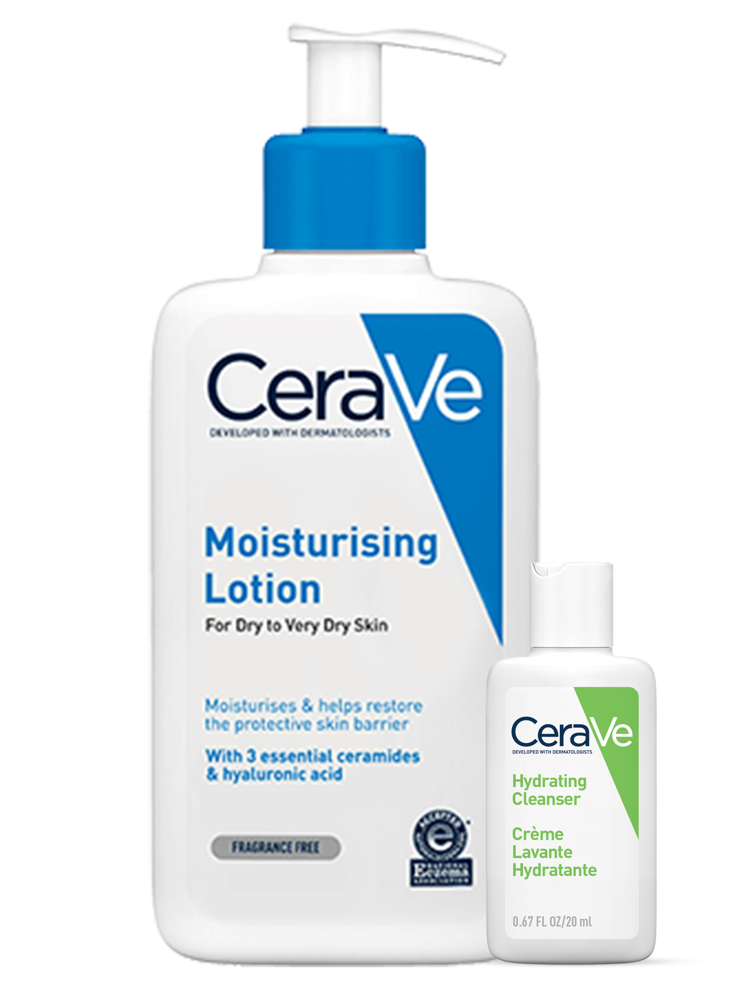 CeraVe Moist Lotion + Hydrating Cleanser, 20 ml