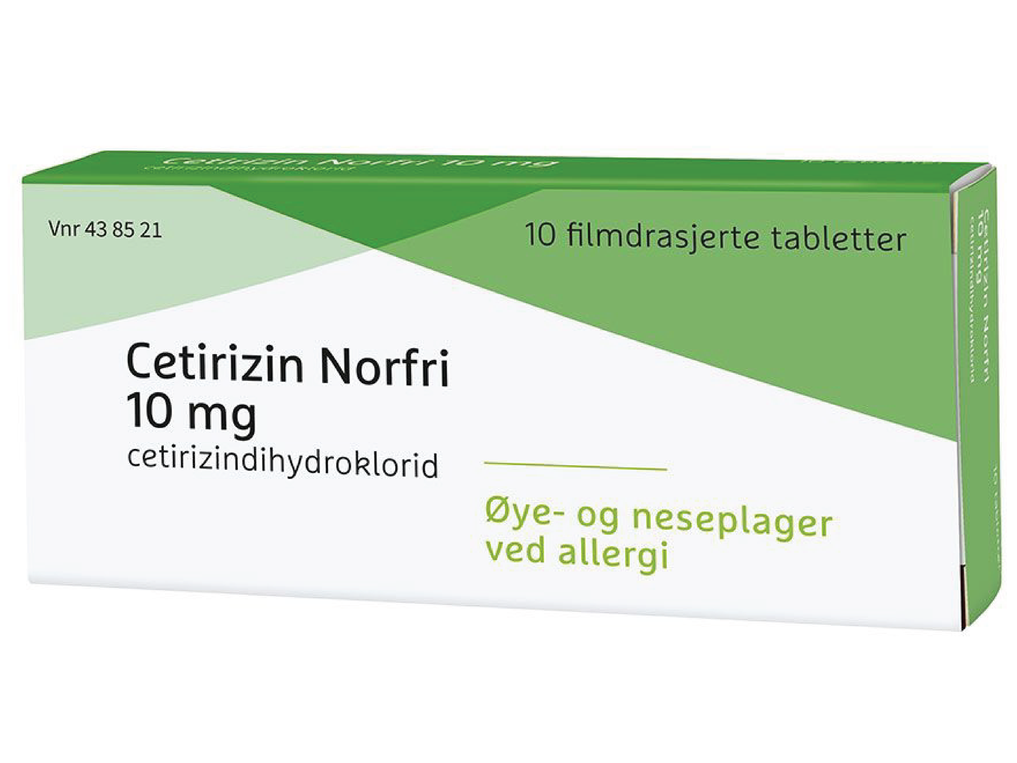 Cetirizin Norfri 10 mg tabletter, 10 stk.