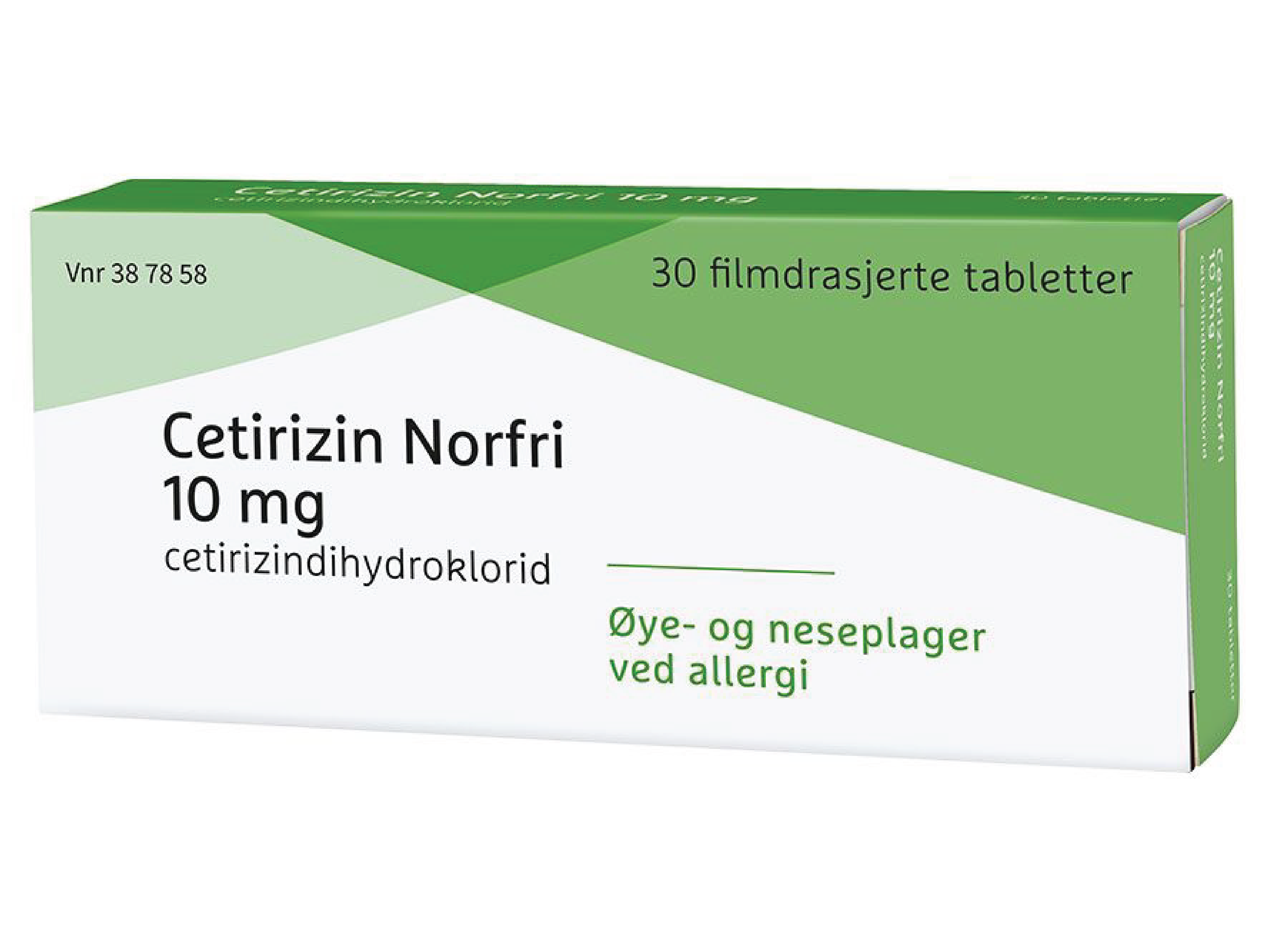Cetirizin Norfri 10 mg tabletter, 30 stk.