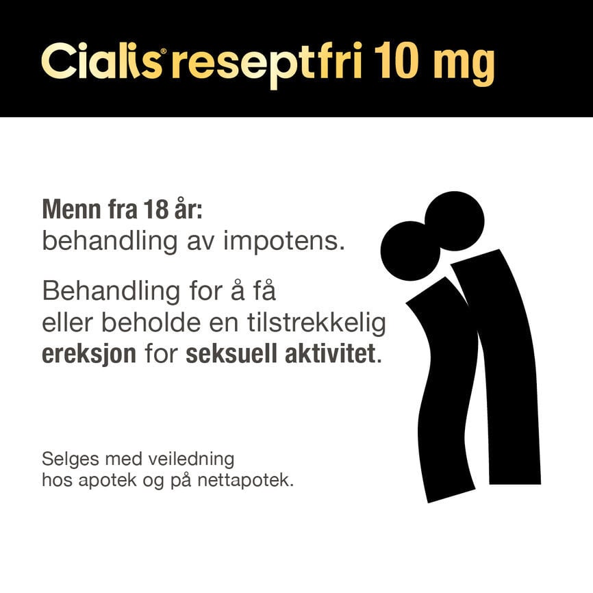 Cialis Reseptfri 10 mg tabletter, 8 stk.