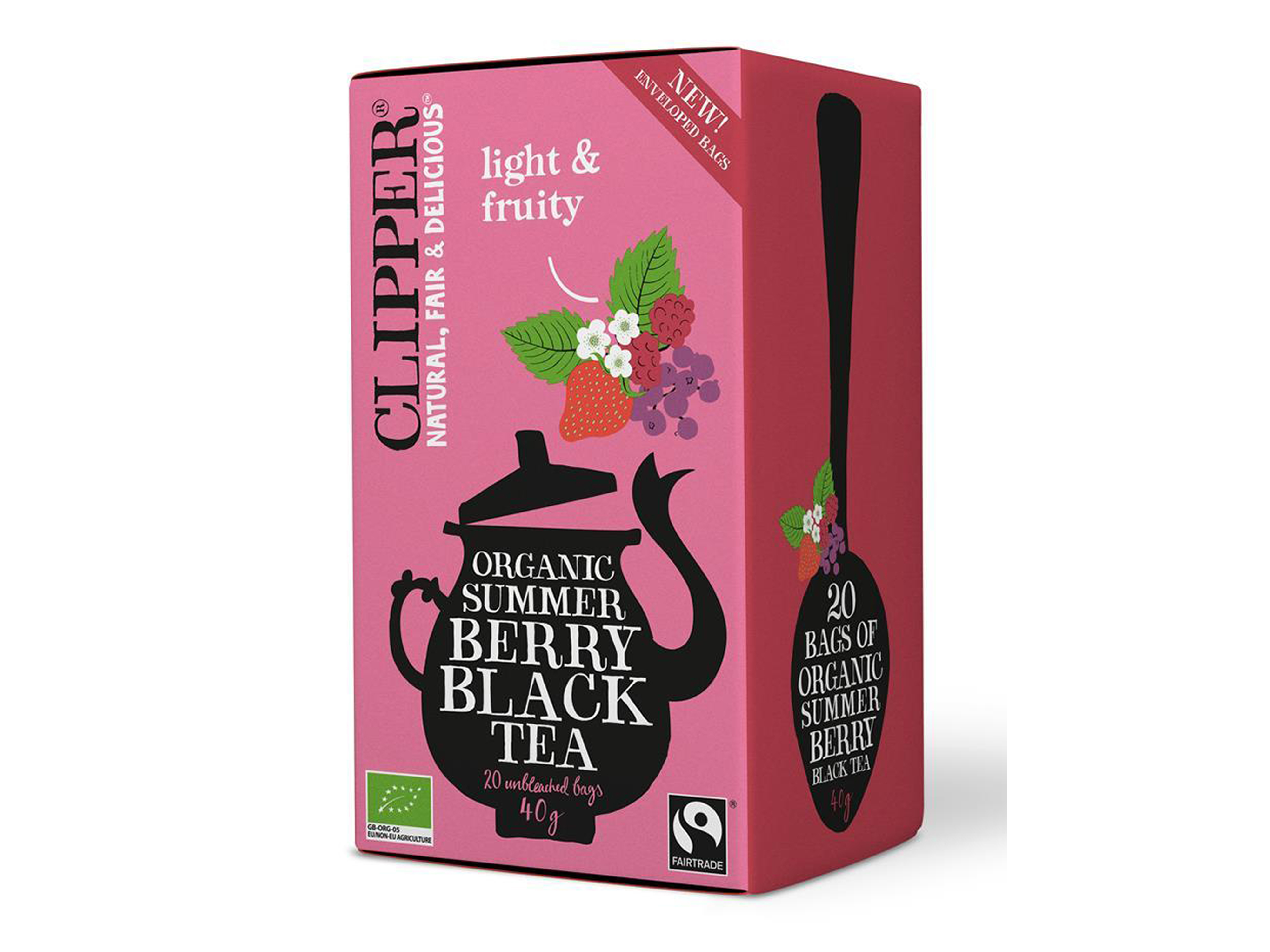 Clipper Clipper Blackcurrant Black Tea, 20 poser økologisk te
