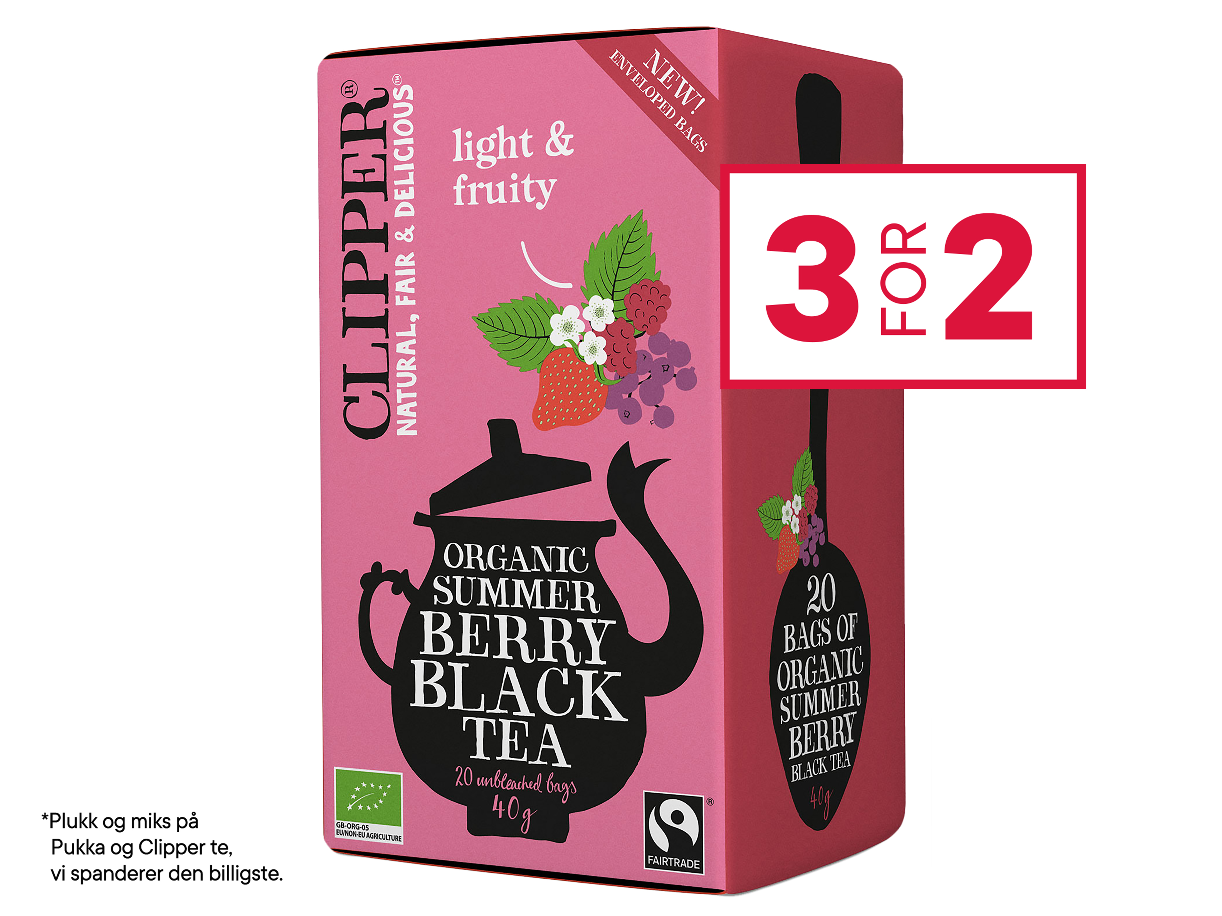 Clipper Clipper Summer Berry Black Tea, 20 poser økologisk te
