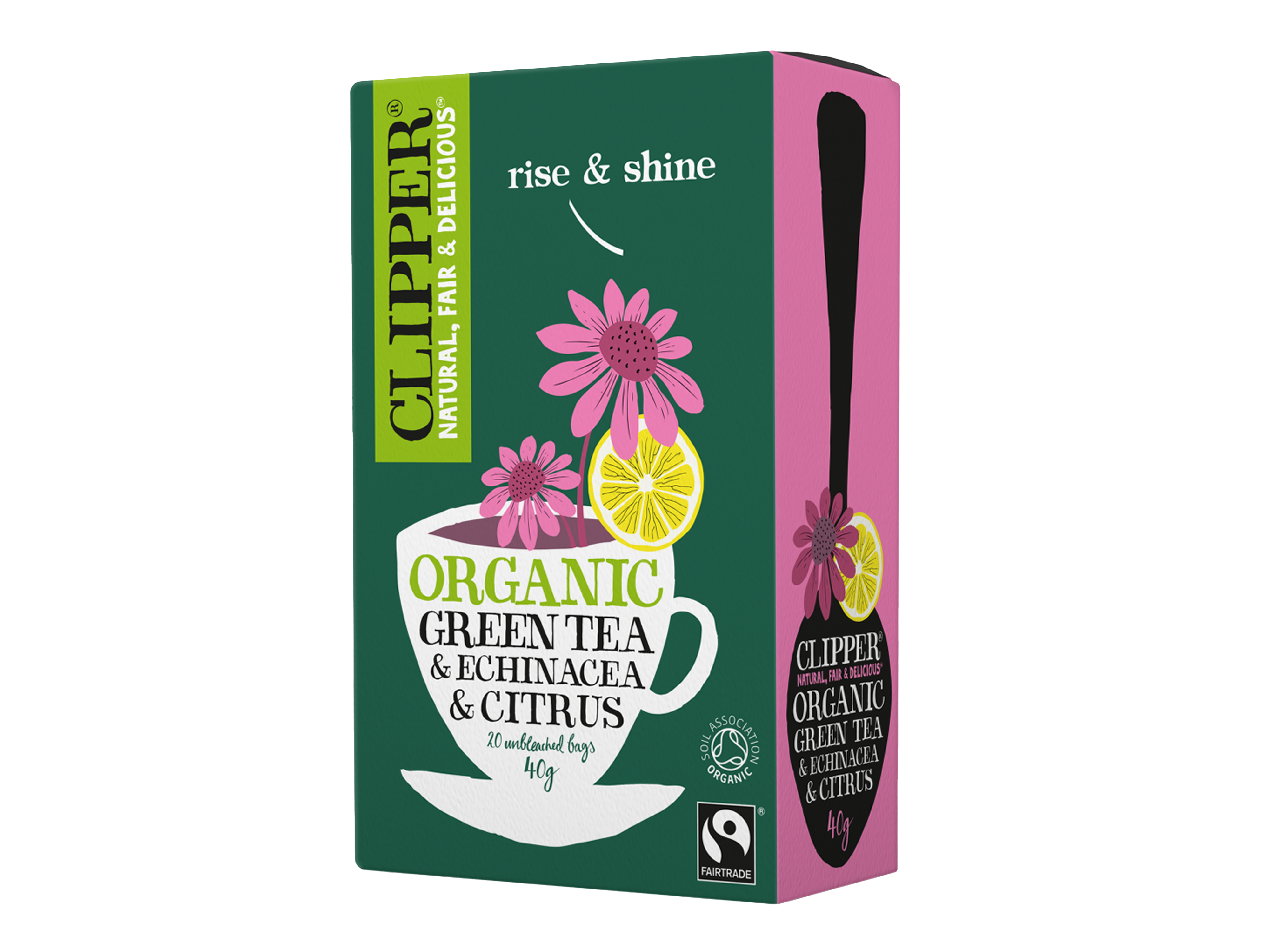 Clipper Green Tea Echinacea & Citrus, 20 poser økologisk te