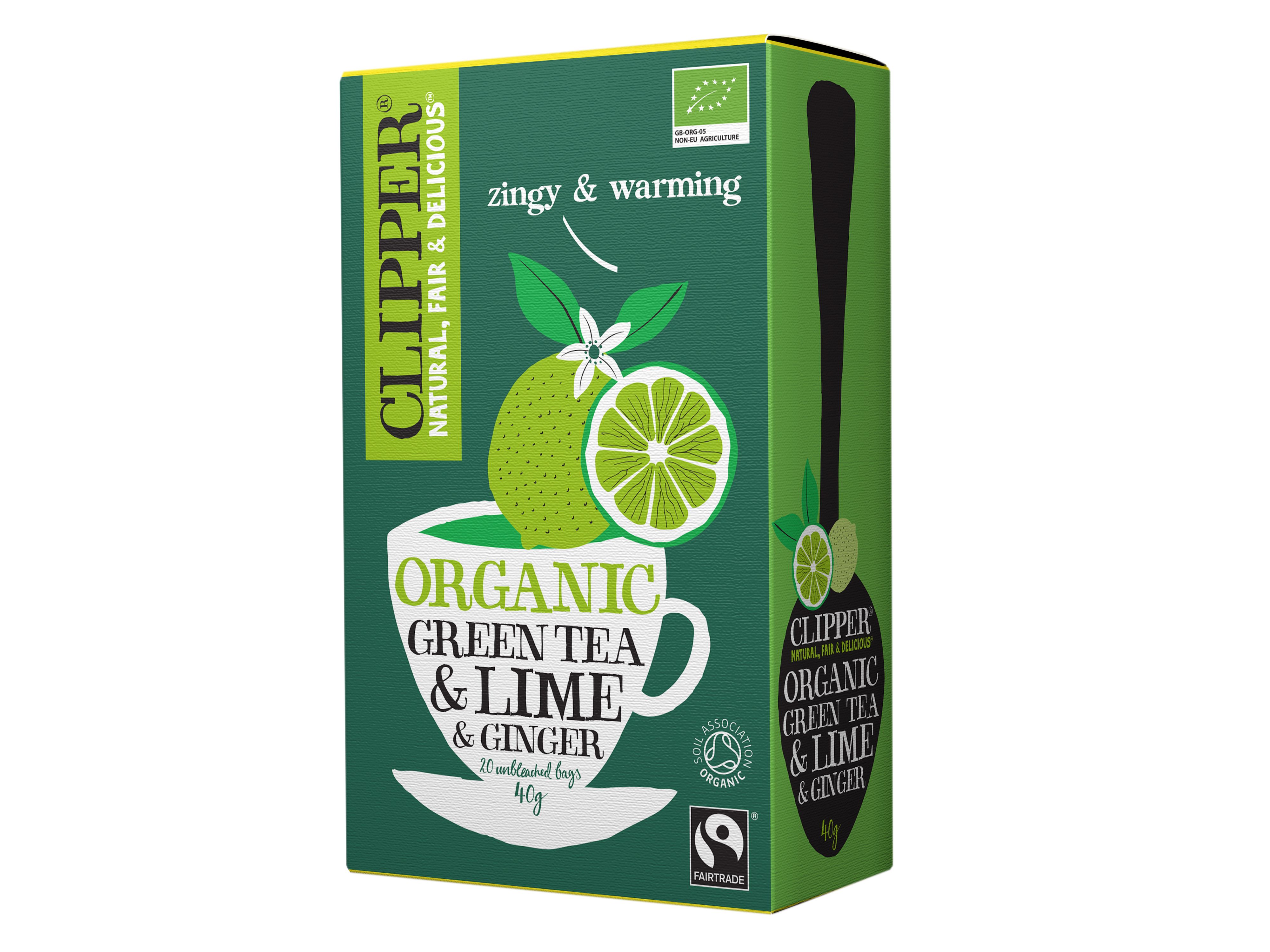 Clipper Green Tea Lime & Ginger, 20 poser økologisk te