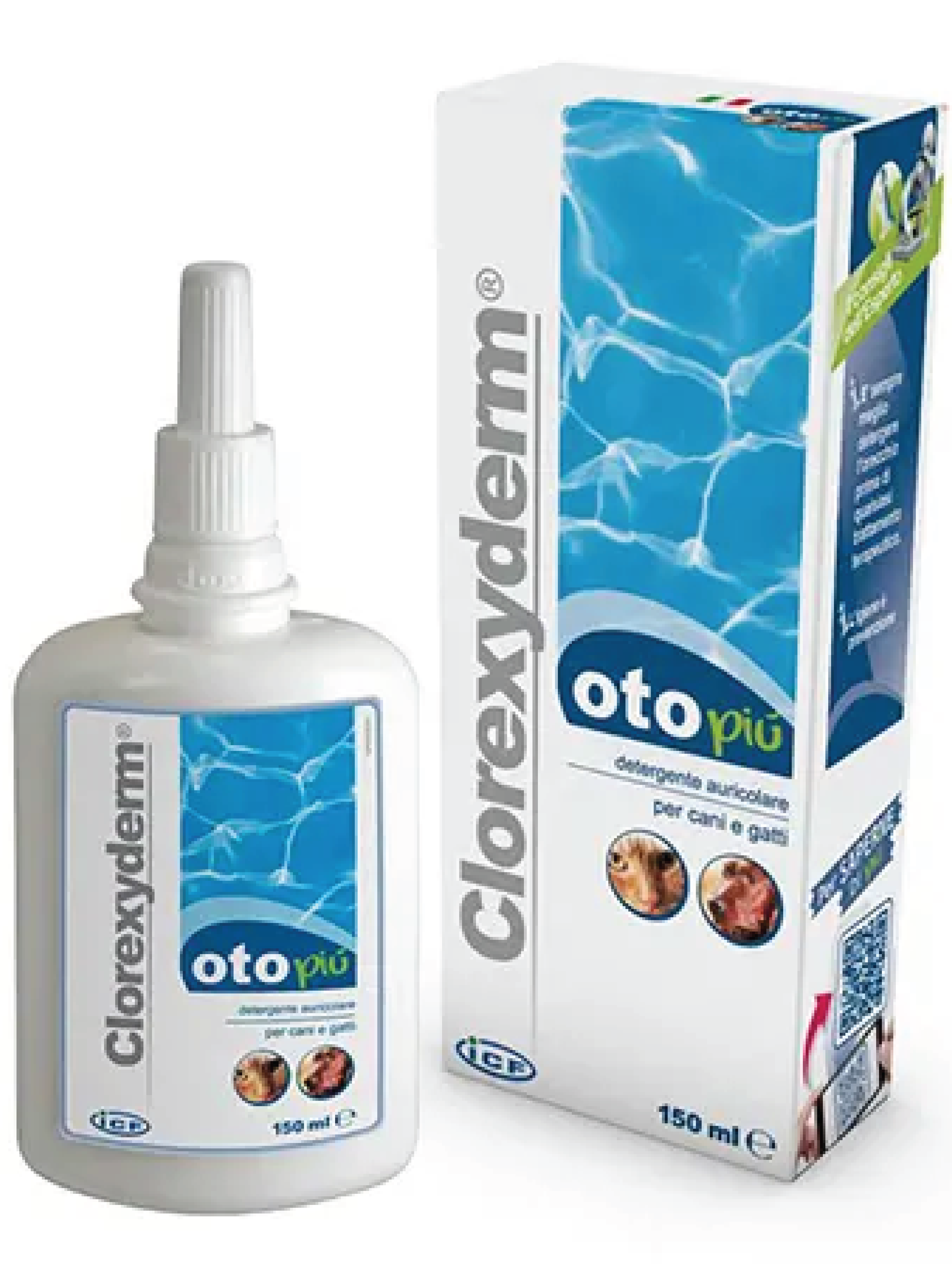 Clorexyderm Oto Piu Ørerens Hund og Katt, 150 ml