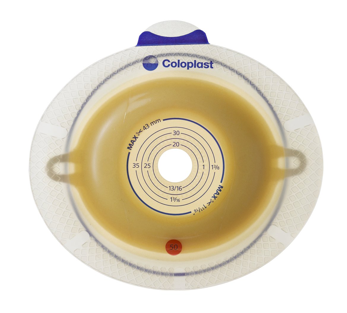 Coloplast Sensura Flex Xpro 2-delt hudplate med Convex Ligth, 11306, Ringstørrelse 50 mm, oppklippbar 15-43 mm, 10 stk.
