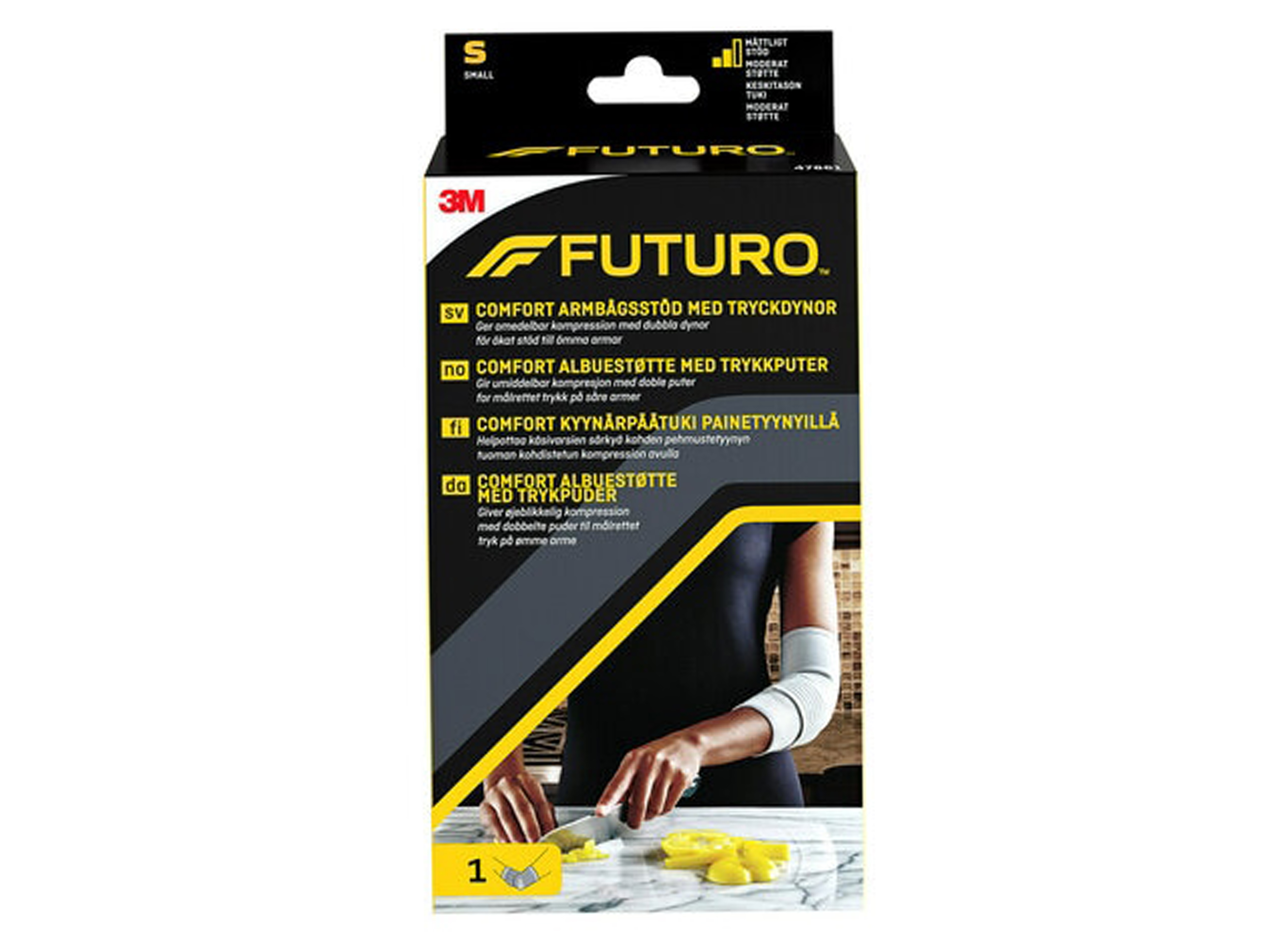 Futuro Comfort albuestøtte med trykkputer, Small, 1 stk.