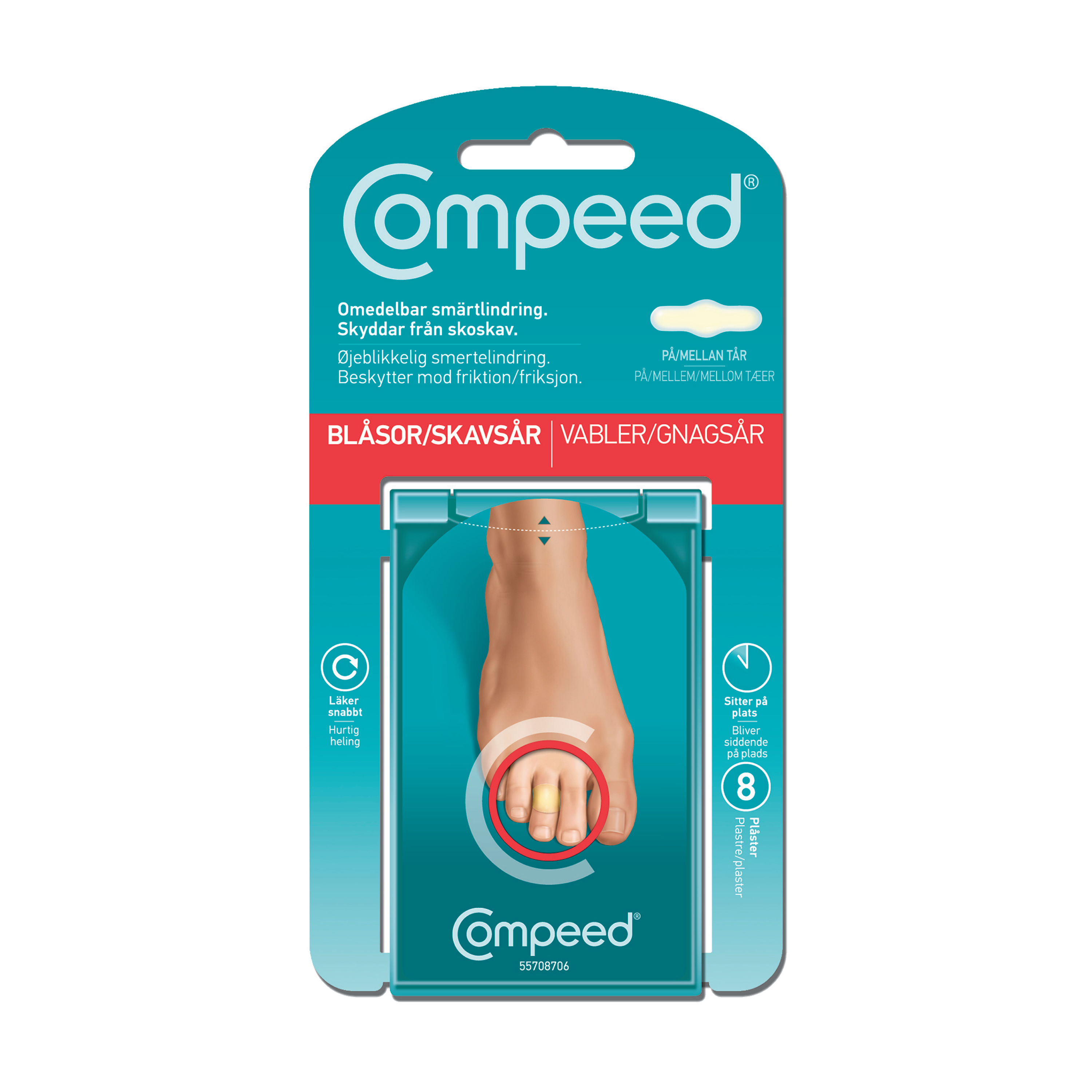 Compeed Gnagsårplaster For Tær, 8 stk