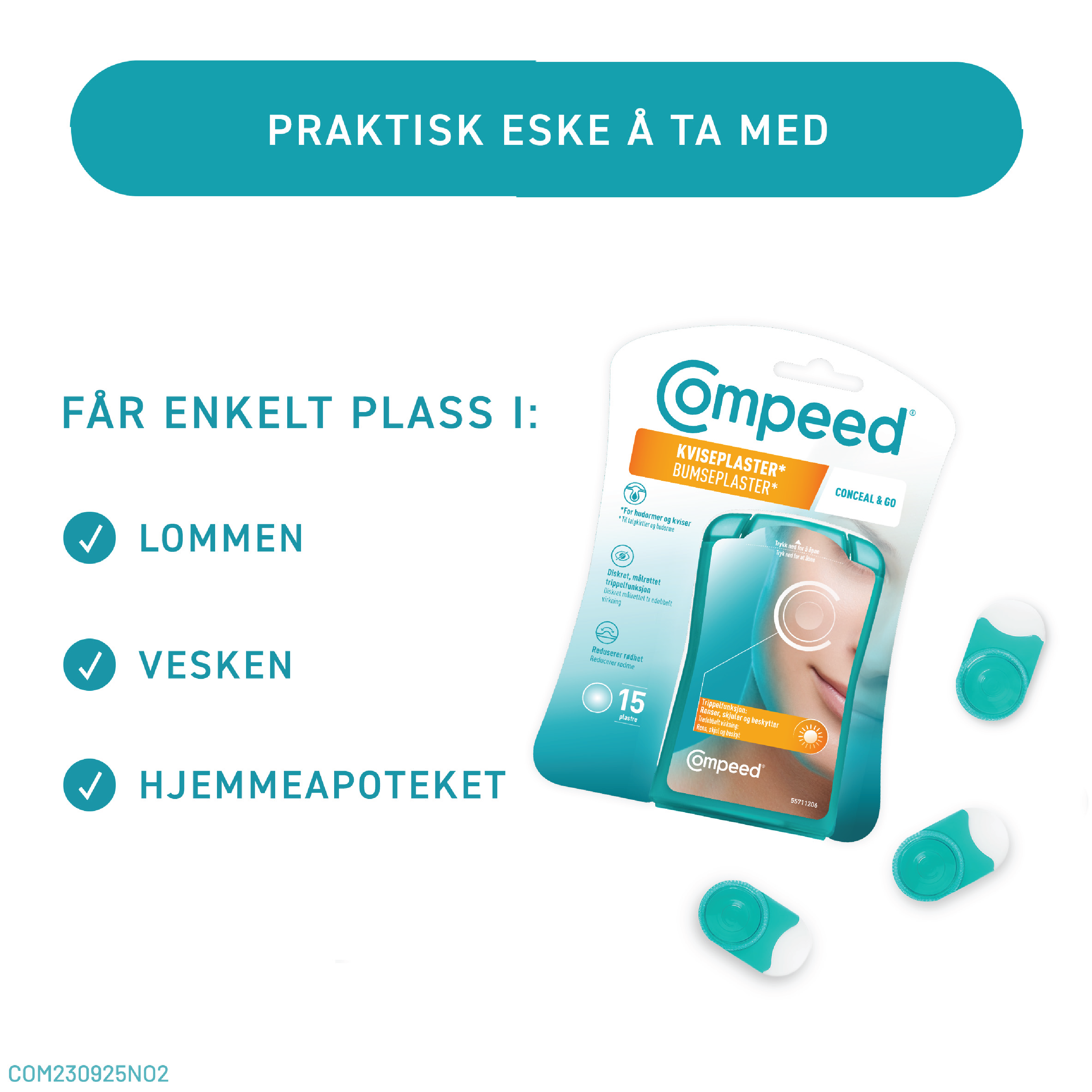 Compeed Kviseplaster Conceal & Go, 15 stk.