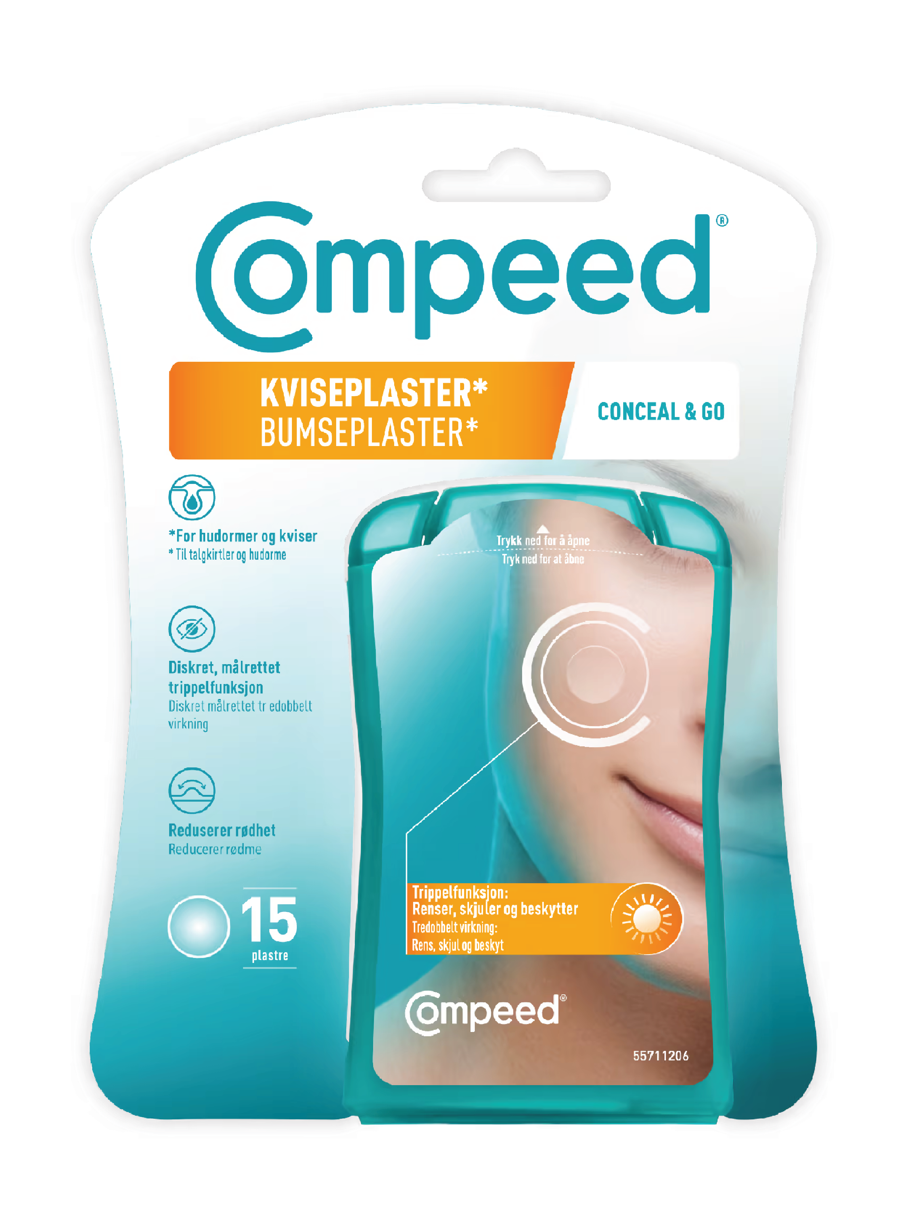 Compeed Kviseplaster Conceal & Go, 15 stk.