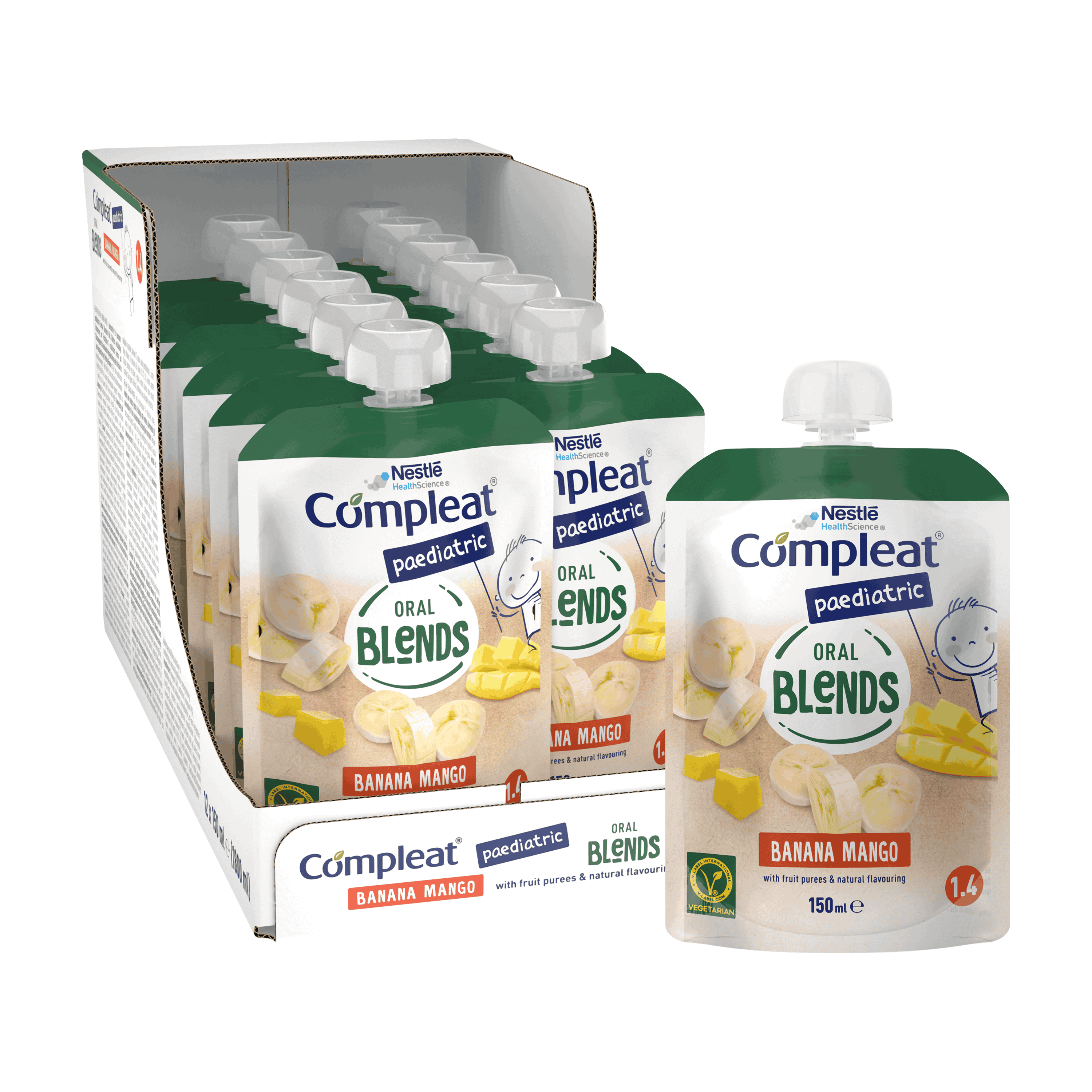 Compleat Paediatric Oral Blends, Banan/mango, 12x150