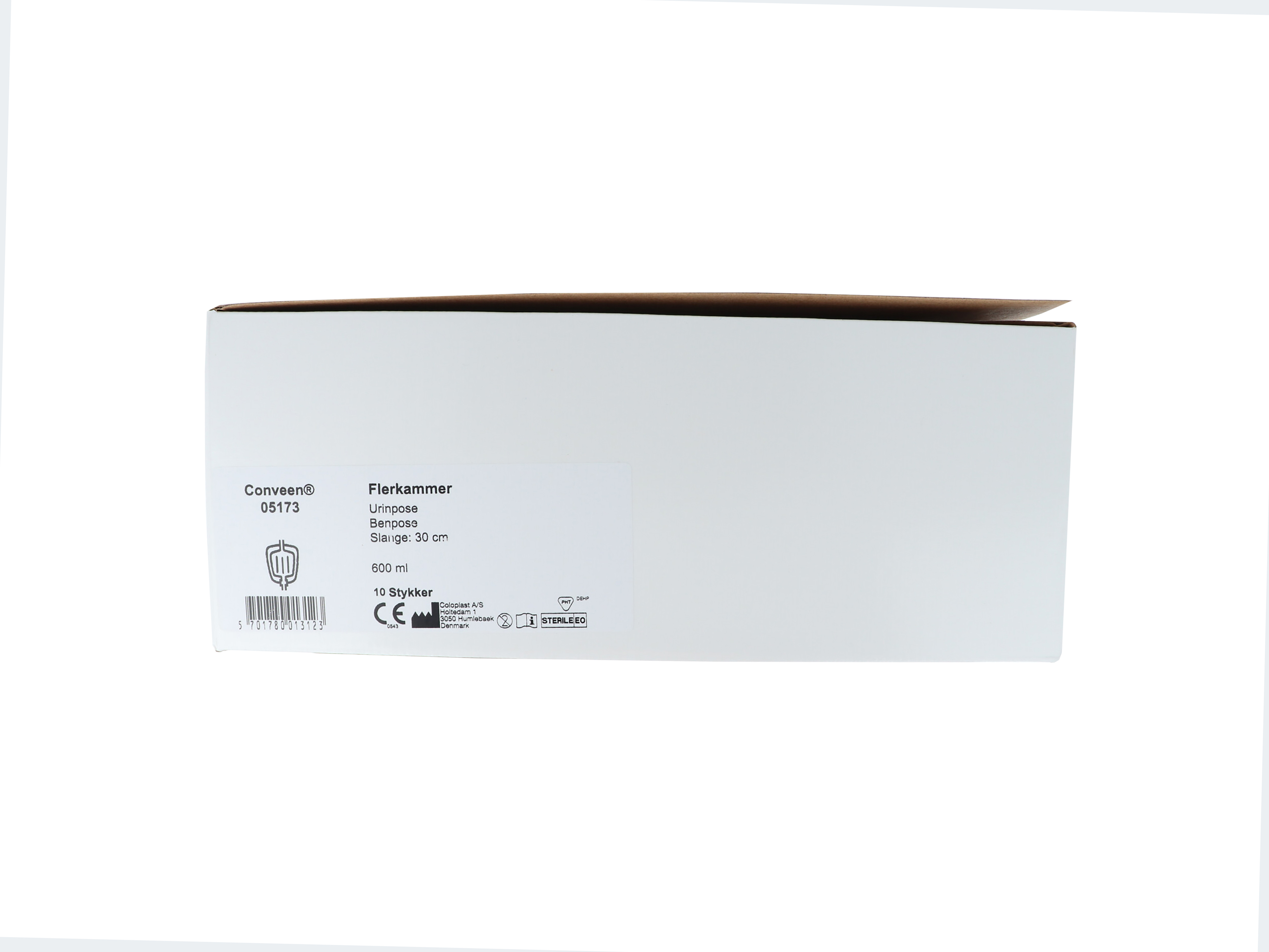 Conveen Flerkammer urinpose, 5173, Slange 30 cm, volum 600 ml, 10 stk.