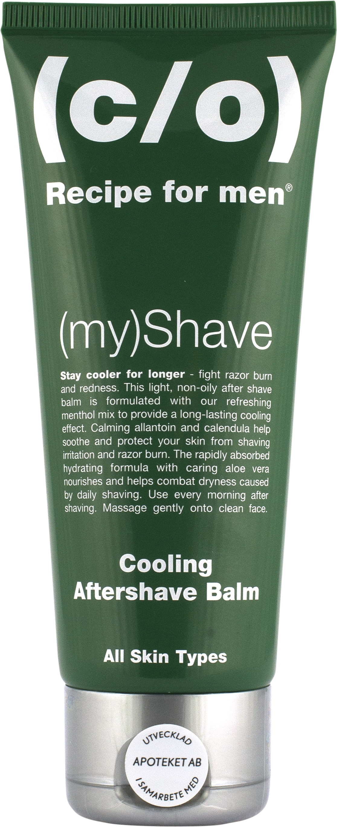 C/O Recipe for men Aftershave, Cooling Aftershave Balm, 100ml