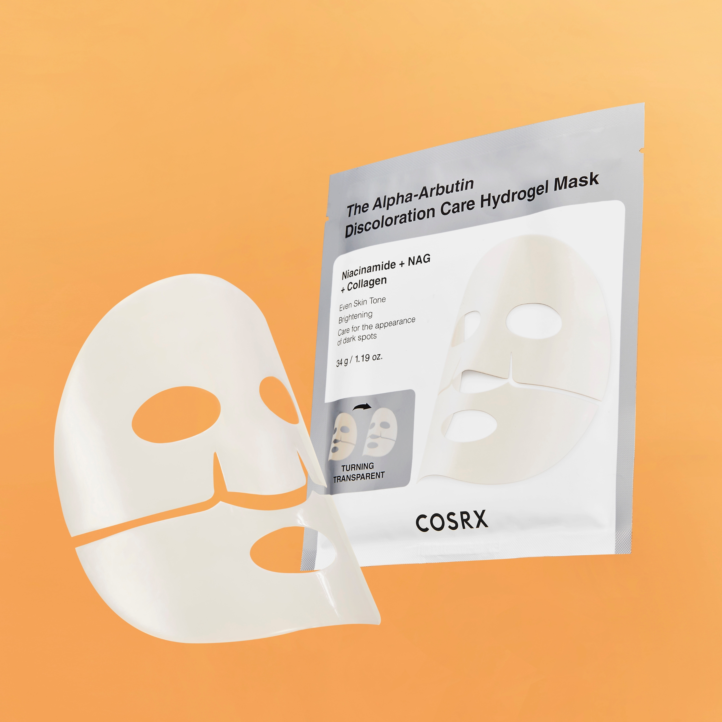 COSRX The Alpha-Arbutin Discoloration Care Hydrogel Mask, 3 stk.